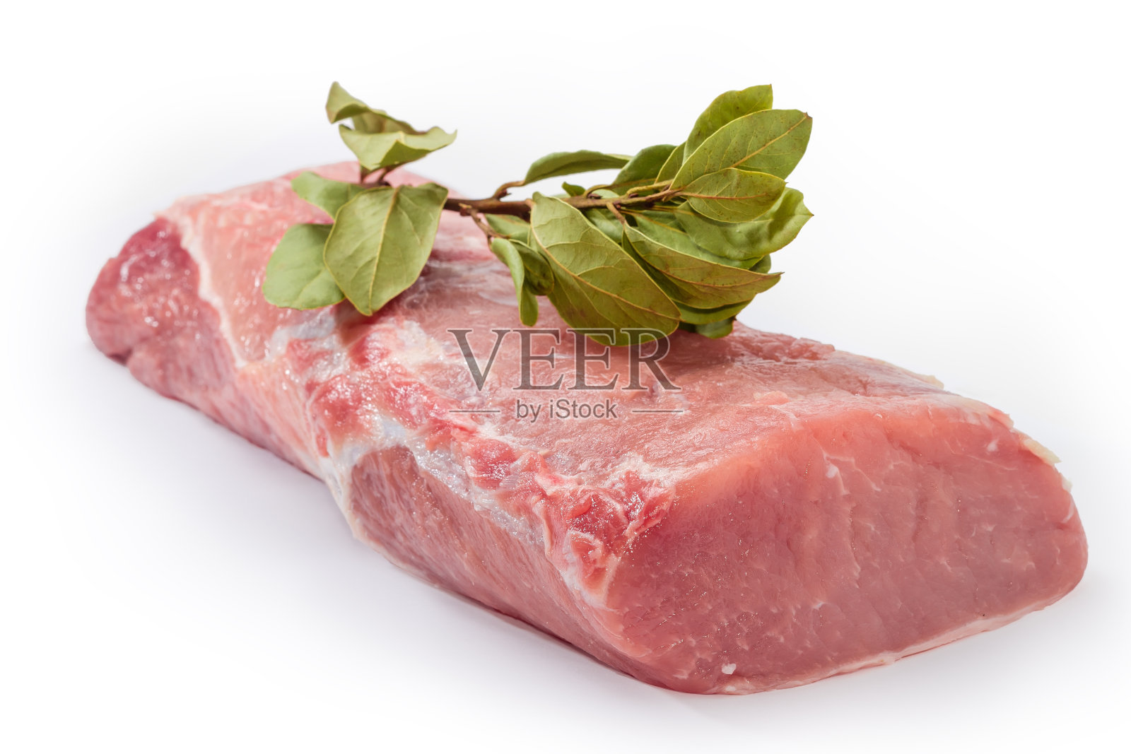 生猪腰肉,月桂叶,特写选择焦点照片摄影图片