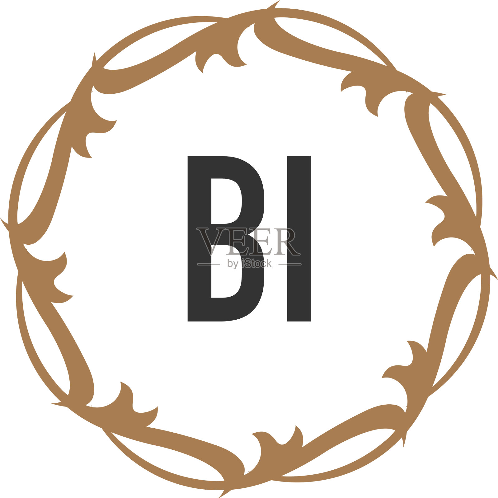 首字母典雅bi标志设计模板插画图片素材