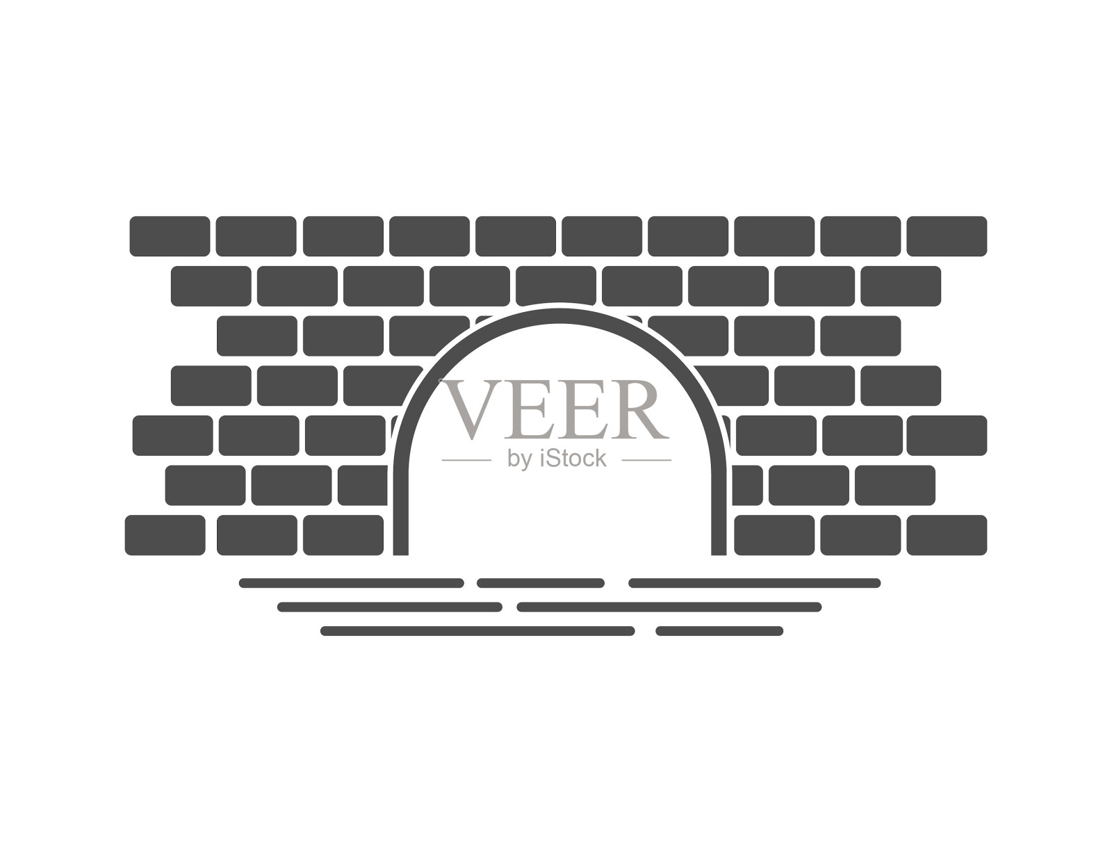 砖桥上的运河图标为主题设计元素图片