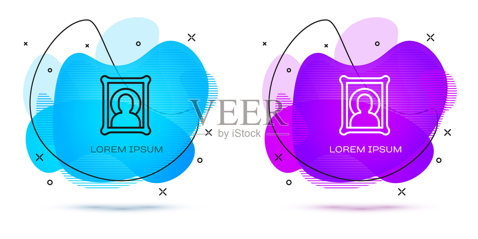 线基督教图标孤立在白色背景插画图片素材