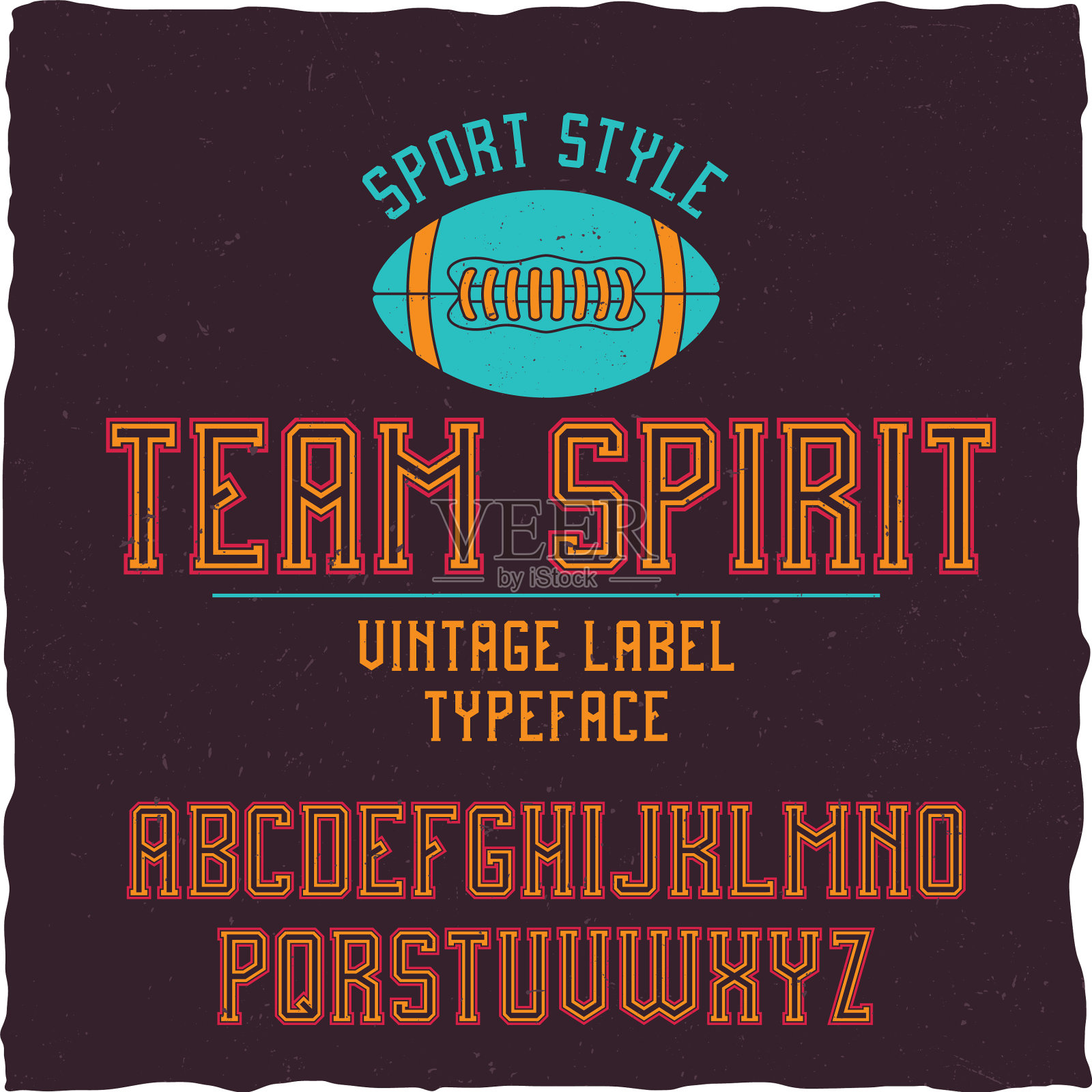 衬线字体在复古风格学院插画图片素材