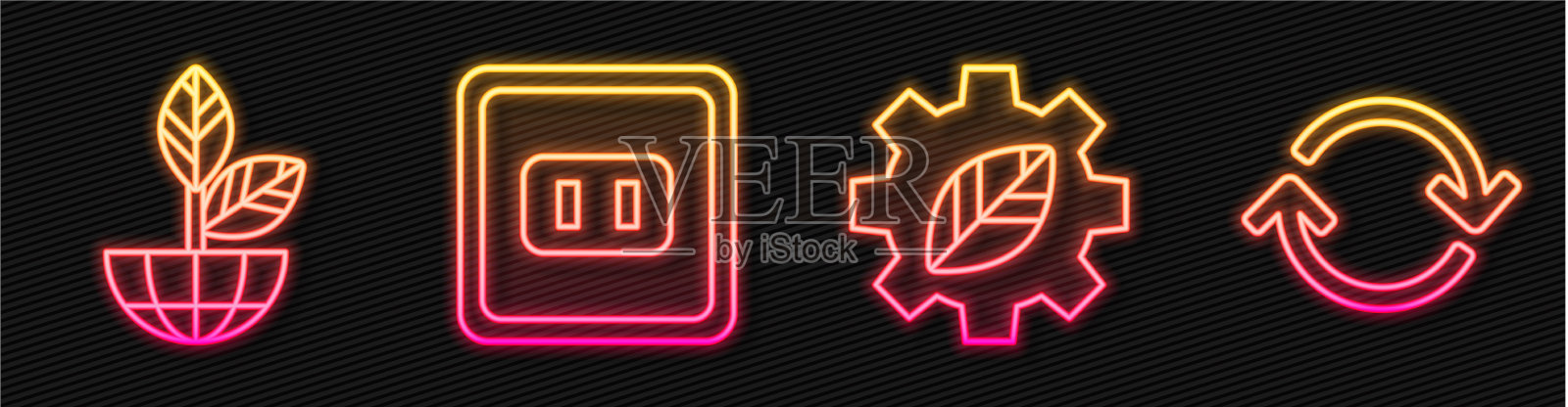 在齿轮机地球仪上设置行叶植物图标素材