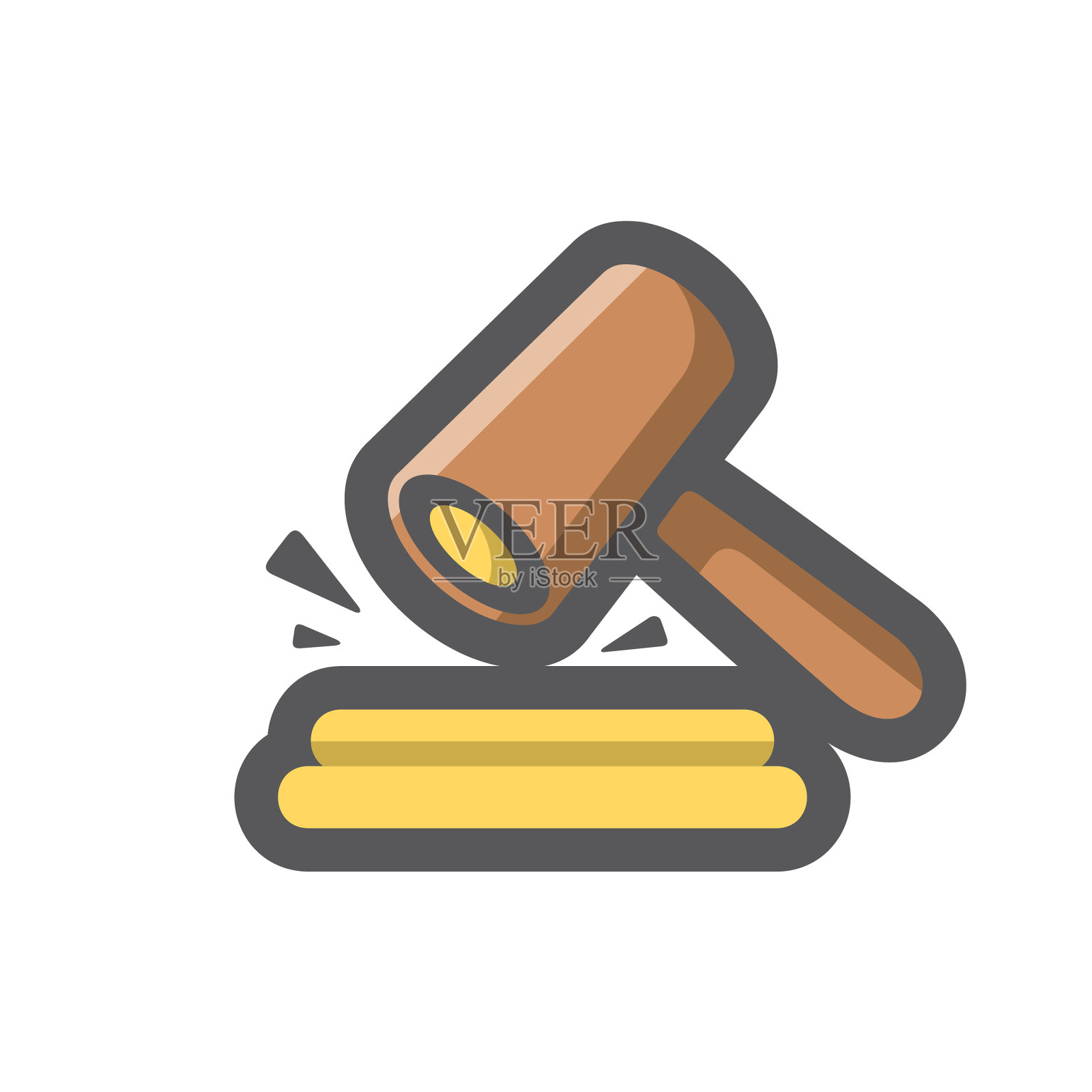 槌锤法庭图标卡通图标素材