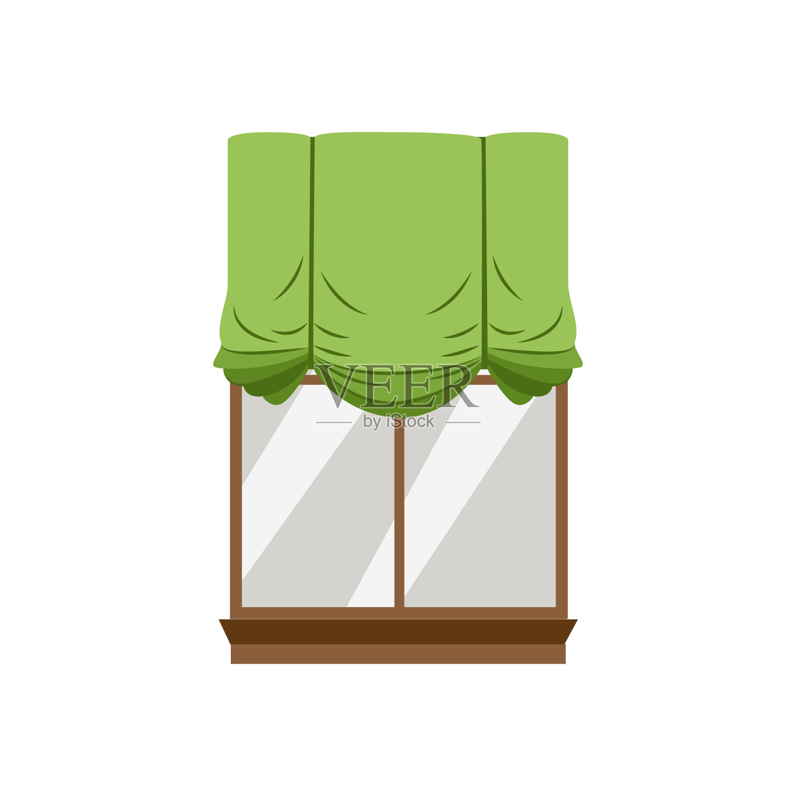 窗框与纺织品法式窗帘平设计元素图片