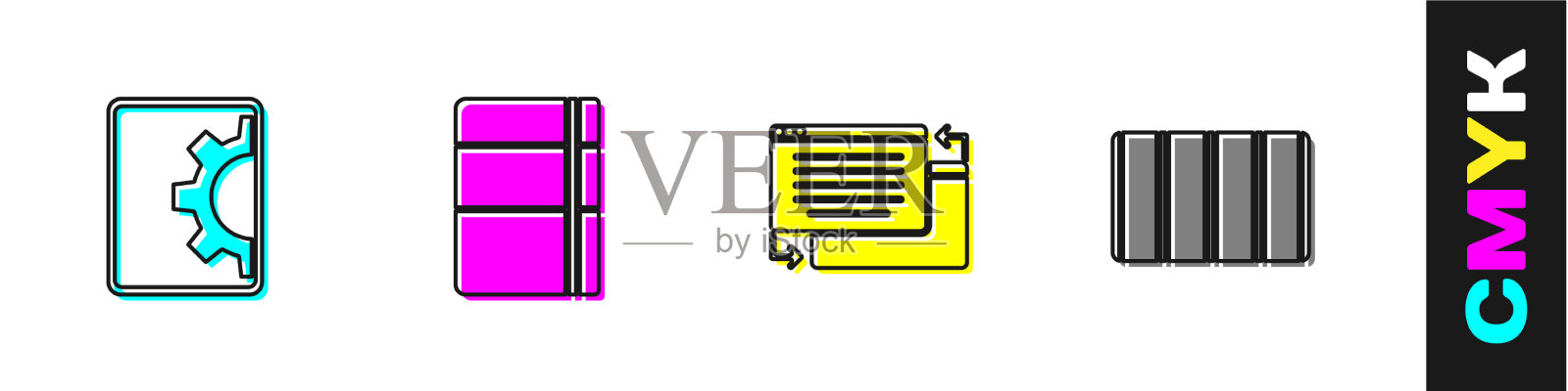 设置web开发写生簿或相册UI ux图标素材