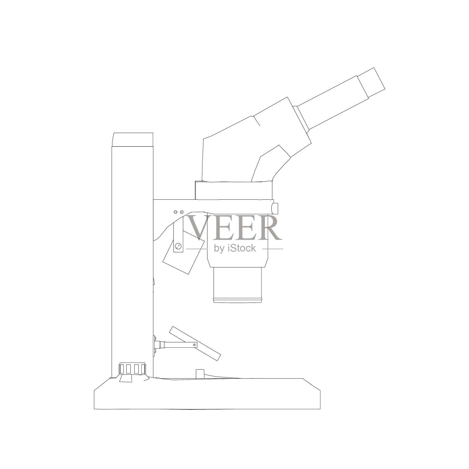 镜下轮廓由黑线孤立而上插画图片素材