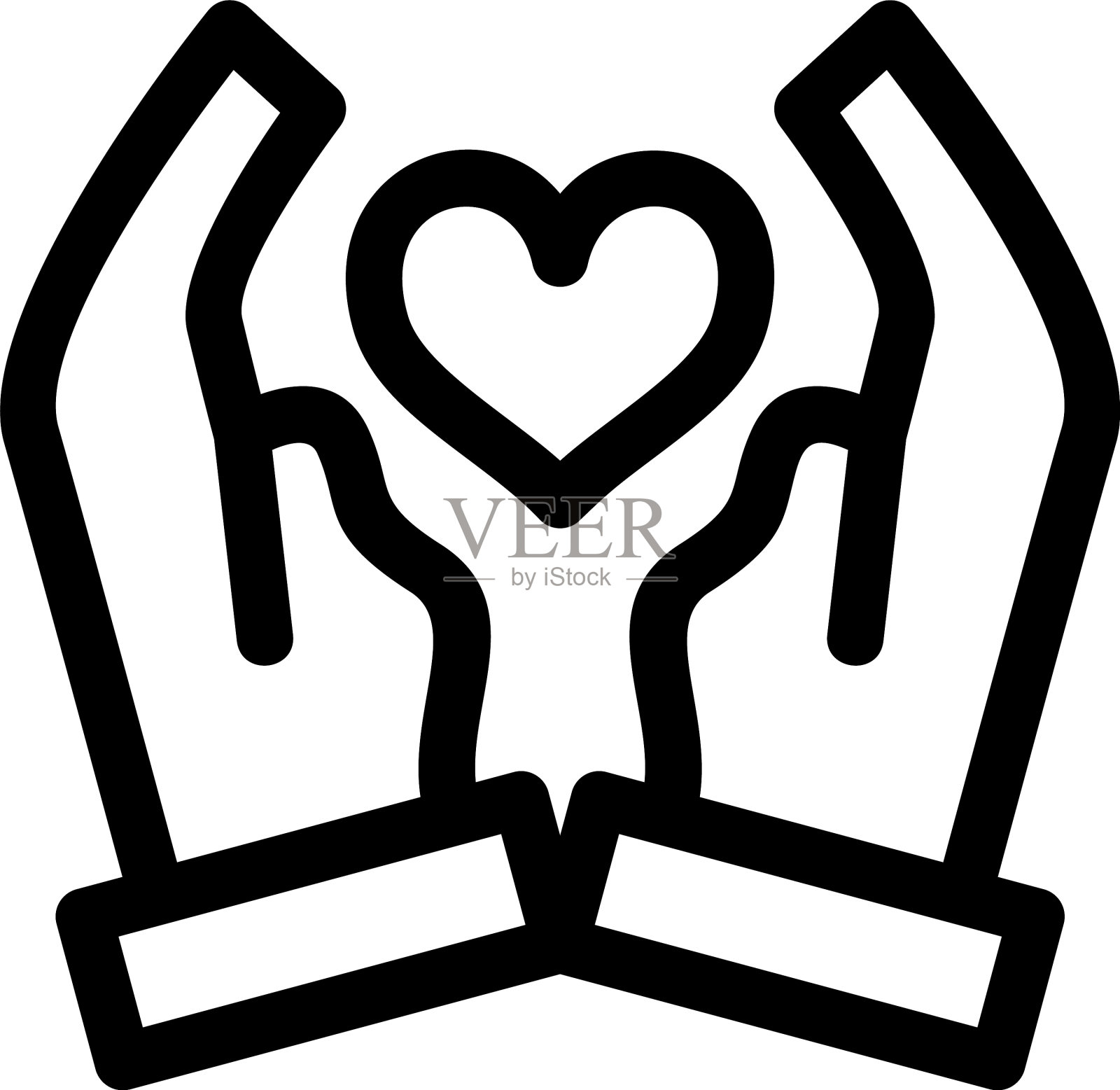 爱的手标志或标志孤立符号符号插画图片素材