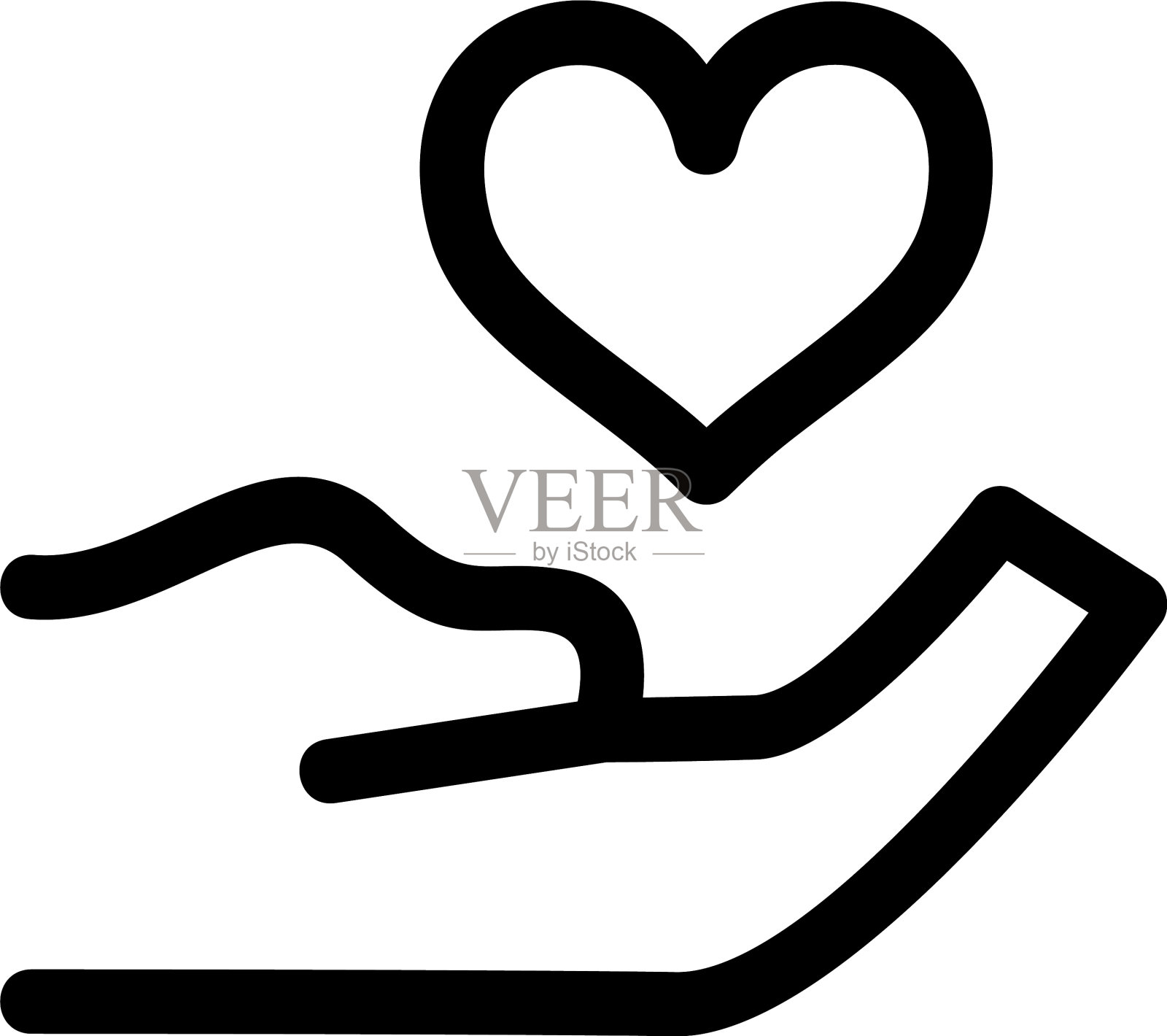 爱的手标志或标志孤立符号符号插画图片素材