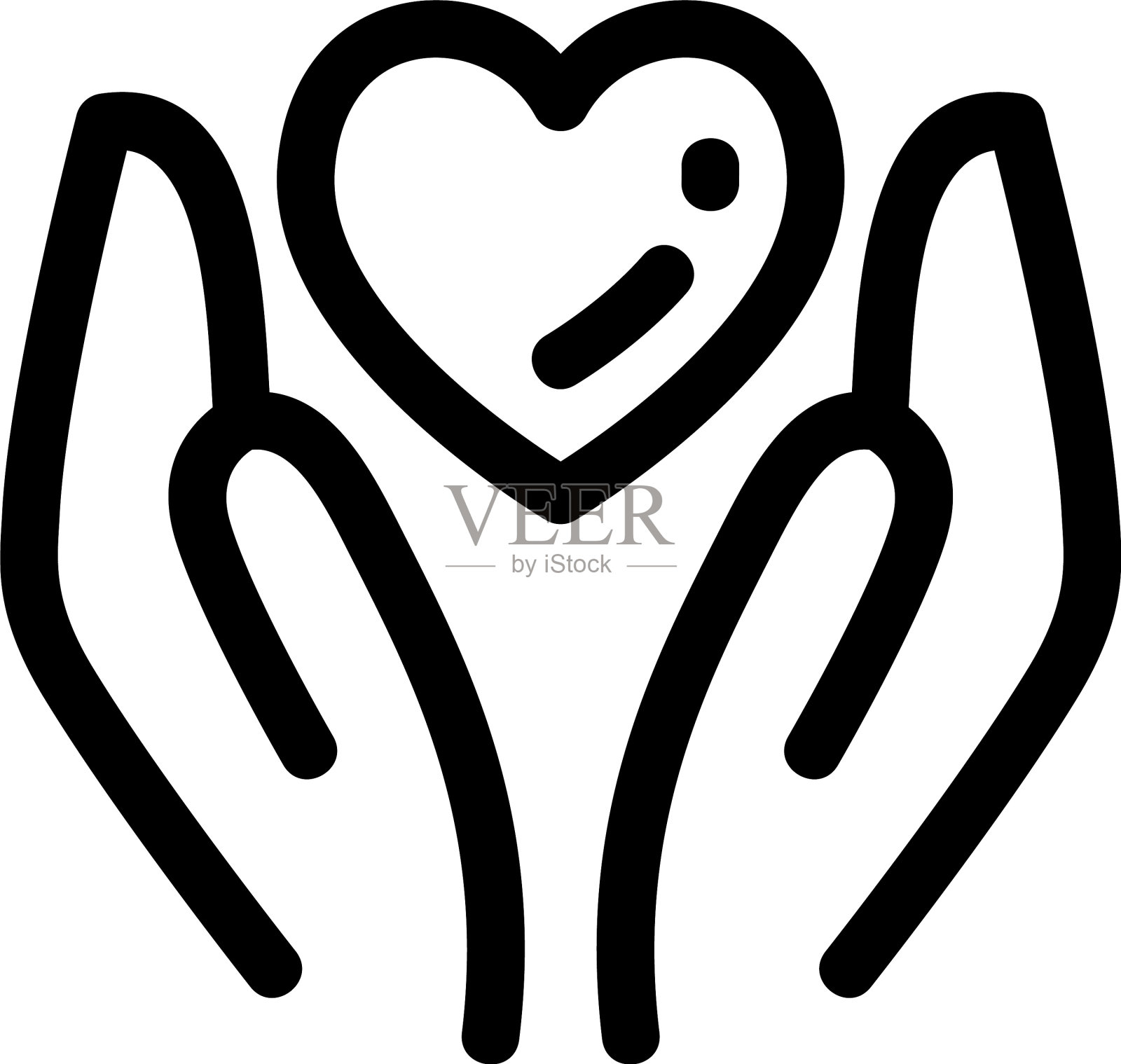 爱的手标志或标志孤立符号符号插画图片素材