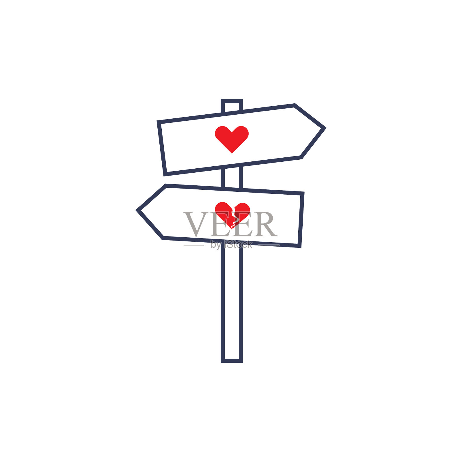 爱情的路标是找到爱情还是心碎的方向设计元素图片