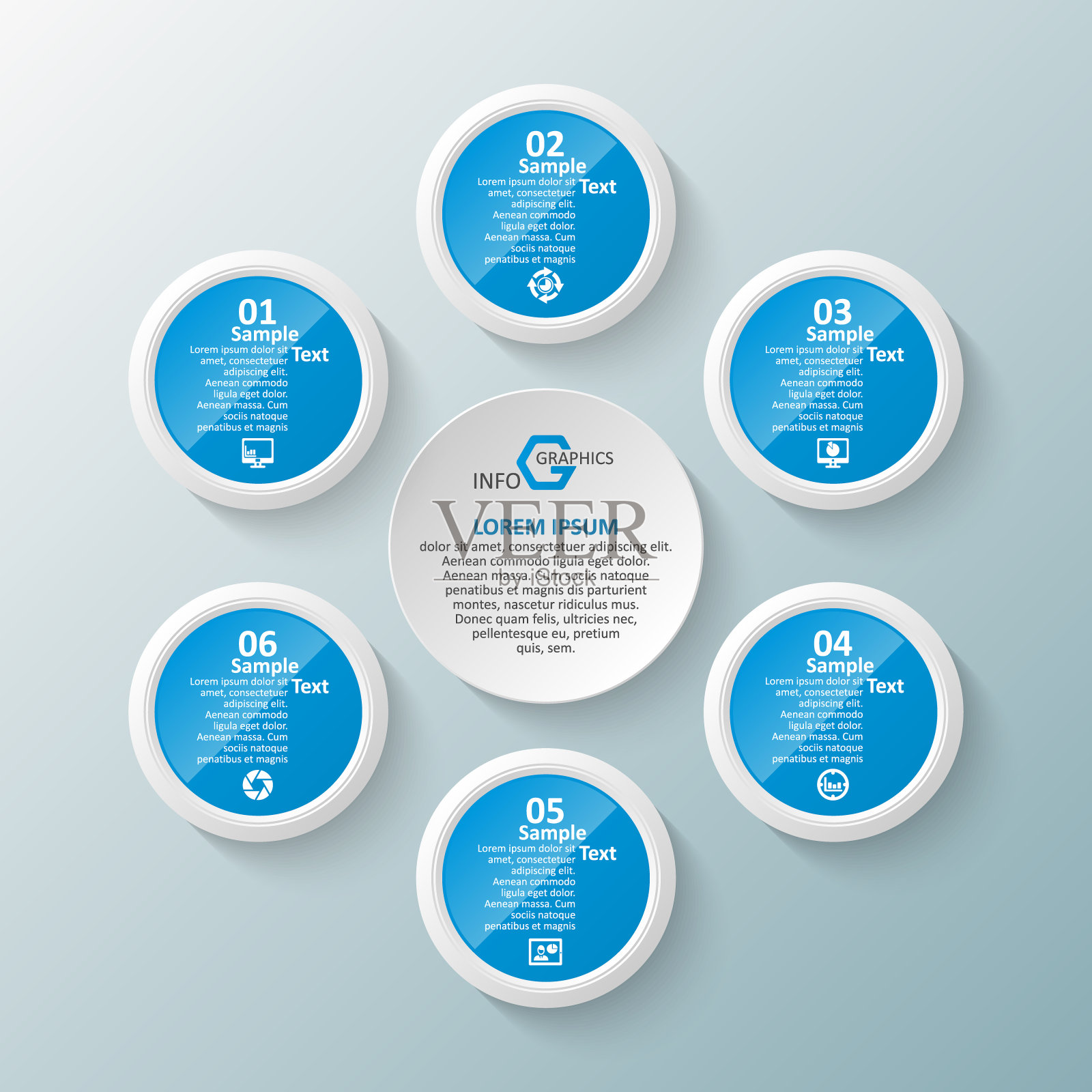 摘要三维纸张信息图。业务模板。矢量图插画图片素材