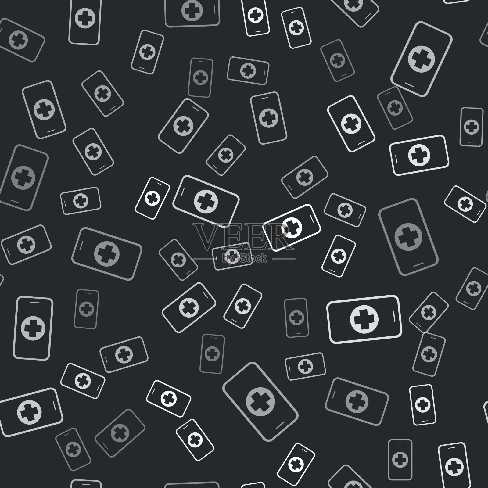 灰色手机维修服务图标孤立无缝插画图片素材