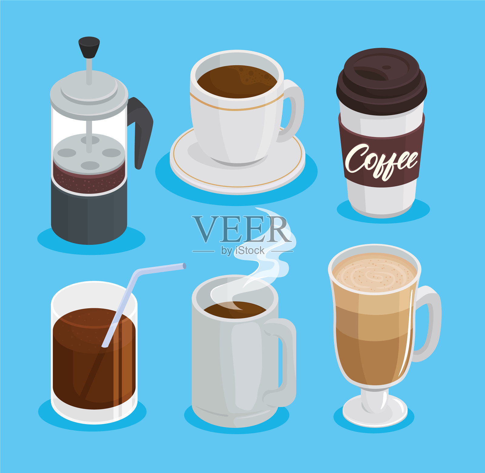 捆绑6个咖啡饮料图标图标素材