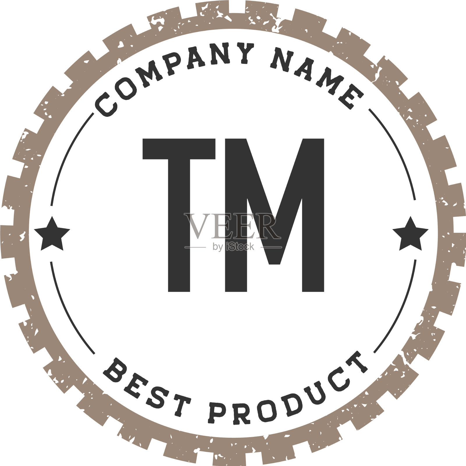 首字母tm齿轮复古标志概念插画图片素材