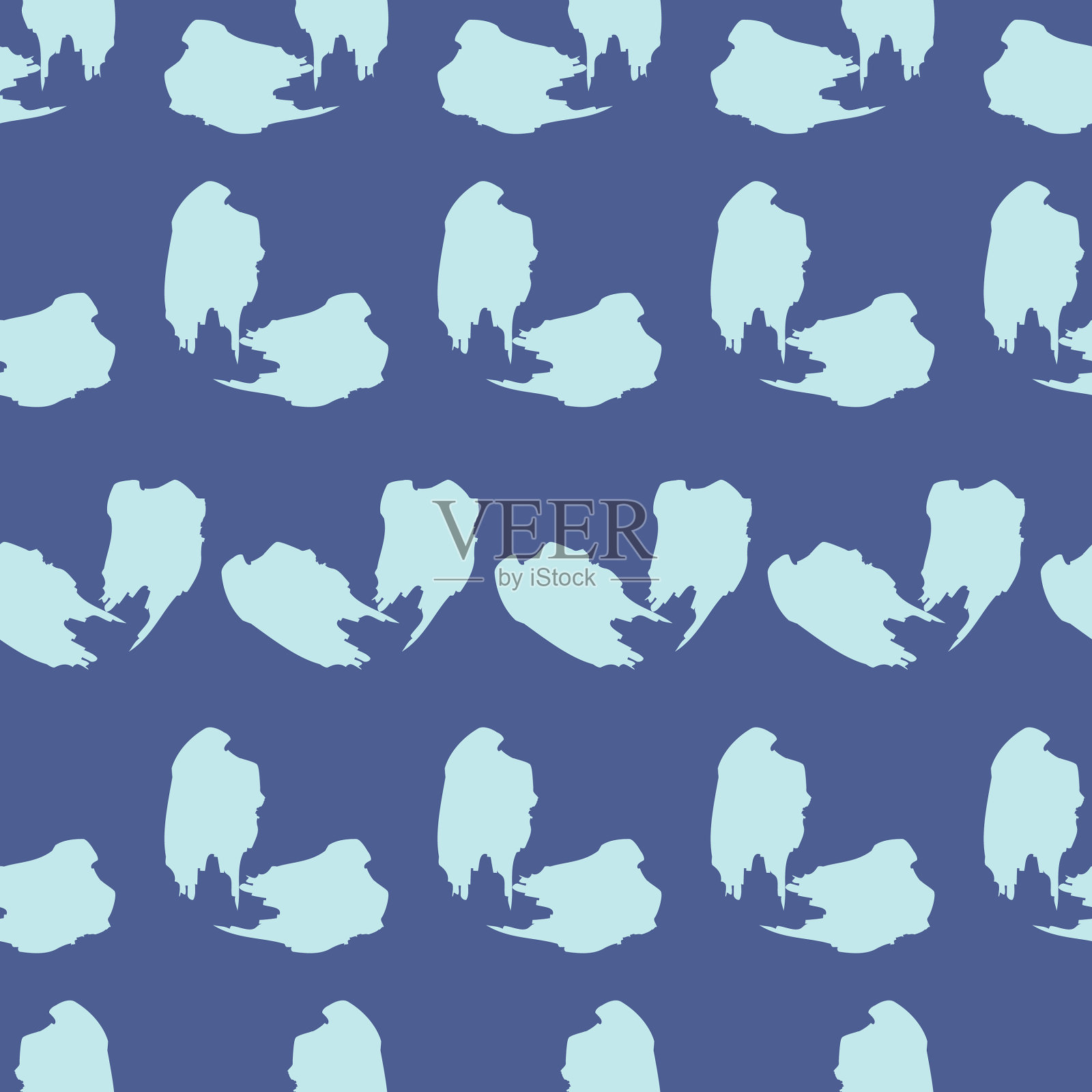 笔触画在深蓝色的背景笔触插画图片素材