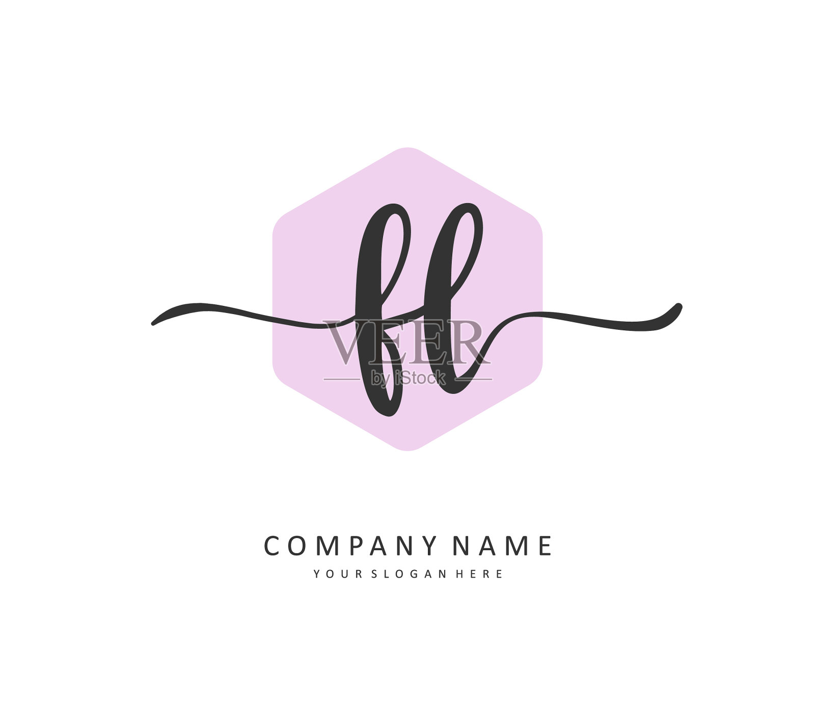 Fl首字母手写和签名标志插画图片素材