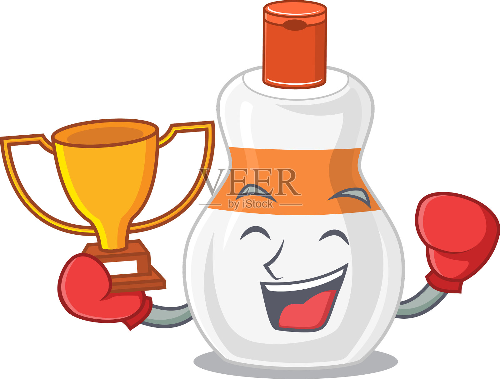 难以置信的拳击冠军身体乳液漫画插画图片素材