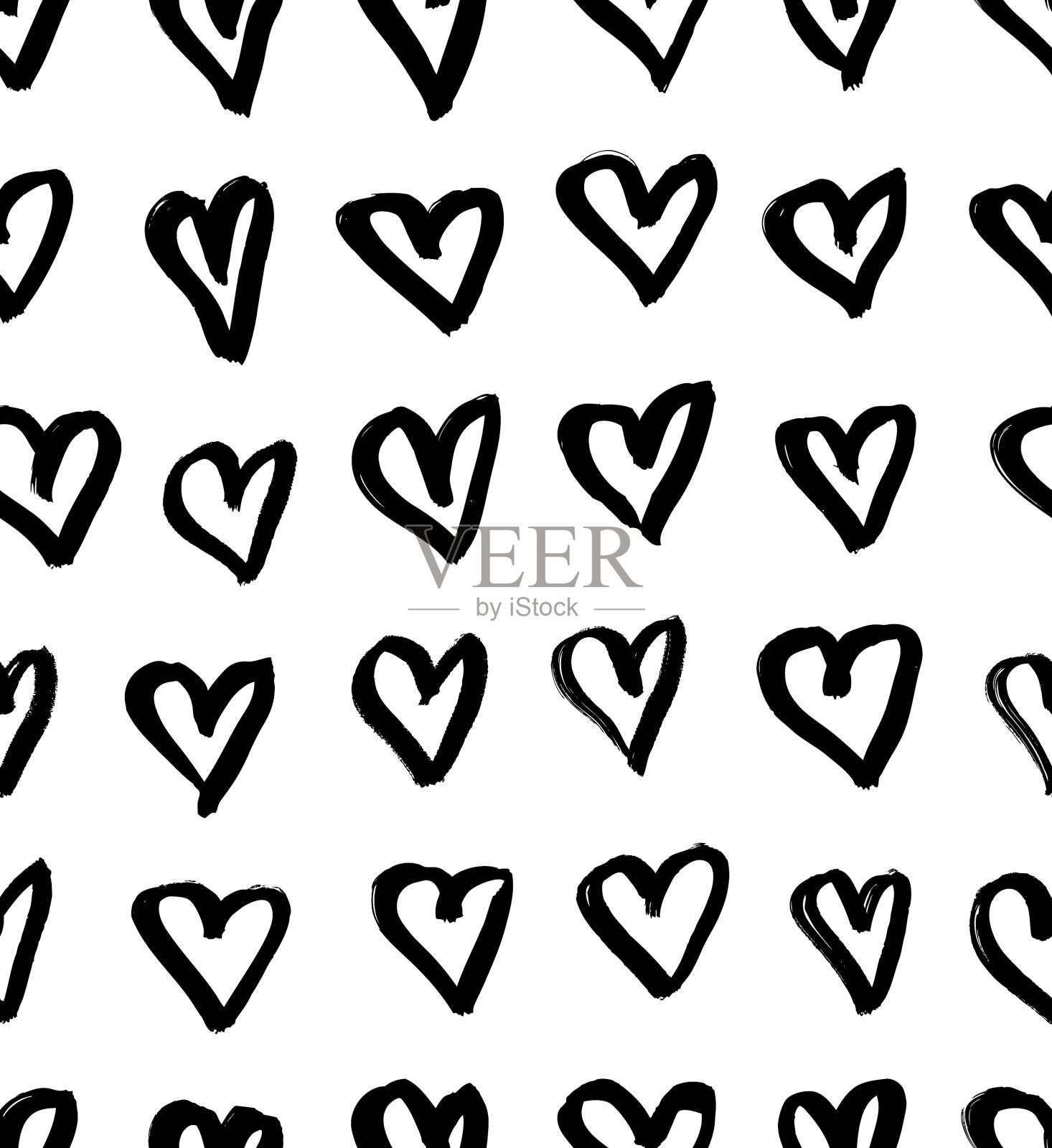 艺术垃圾心设置手绘绘画对象插画图片素材