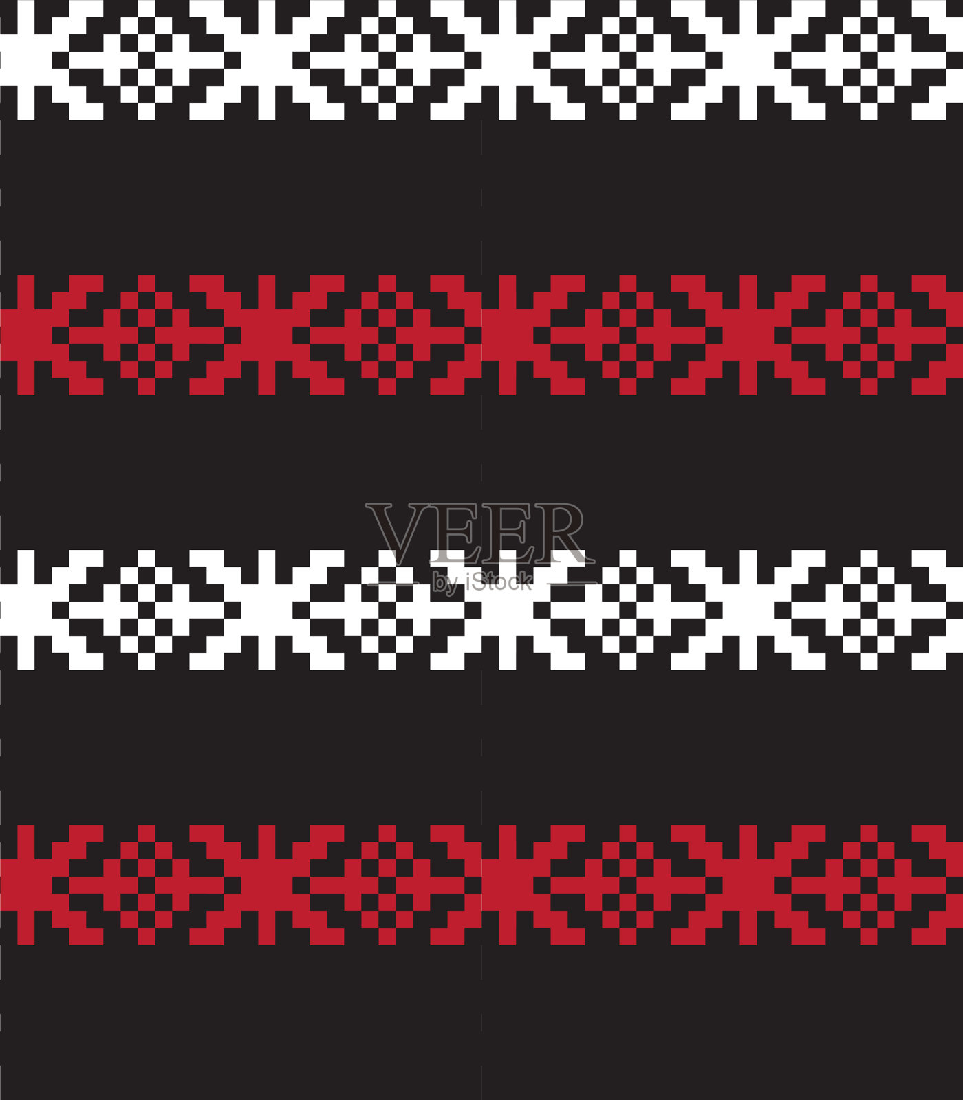 红色圣诞集市岛无缝图案插画图片素材