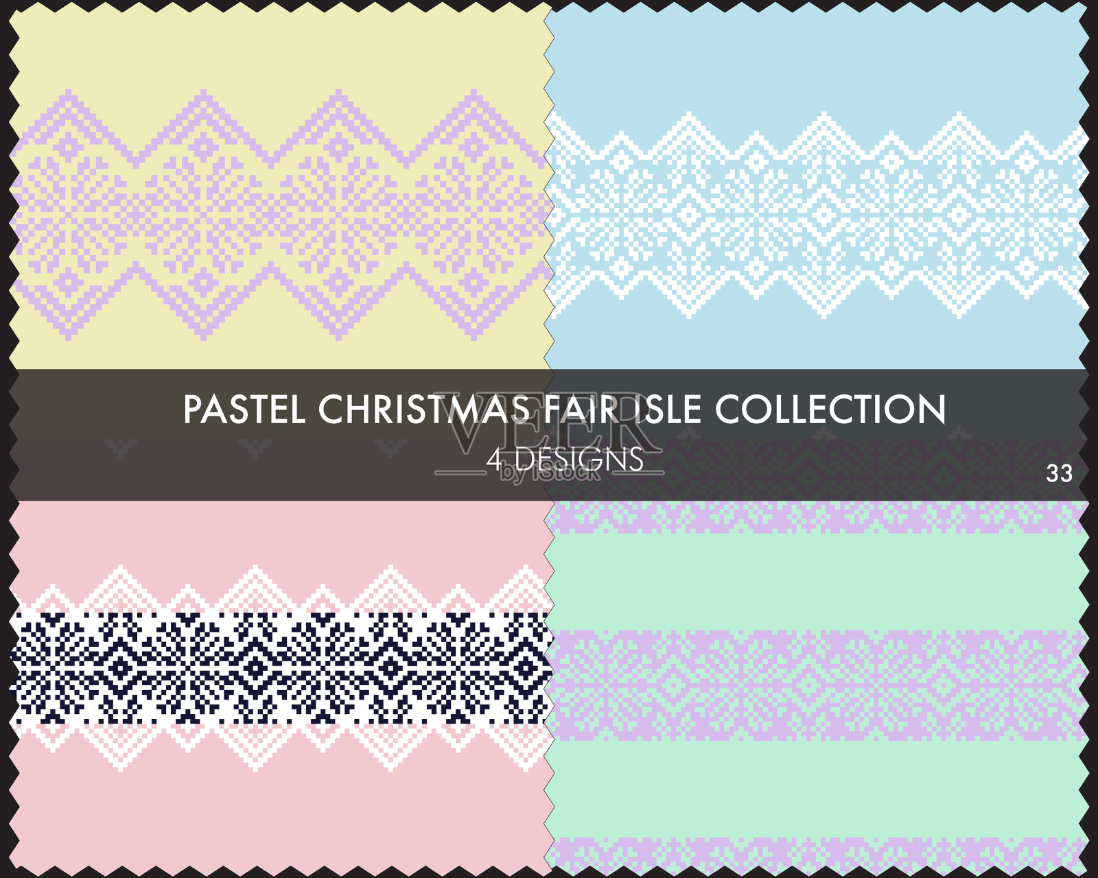 彩色圣诞集市岛无缝图案插画图片素材