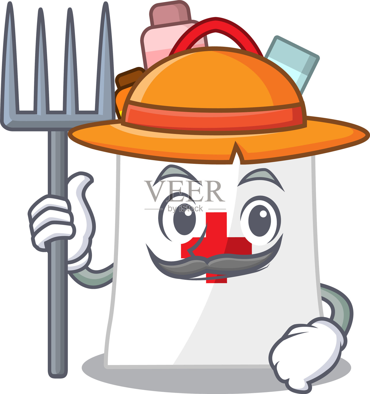 一、药品购物袋吉祥物设计工作插画图片素材