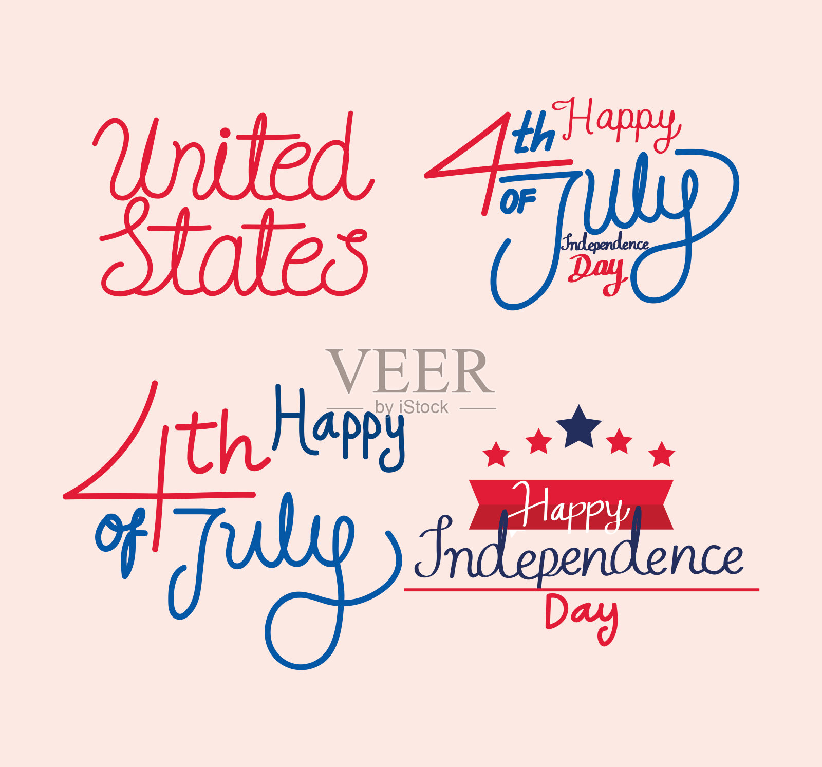 独立日快乐短信集插画图片素材