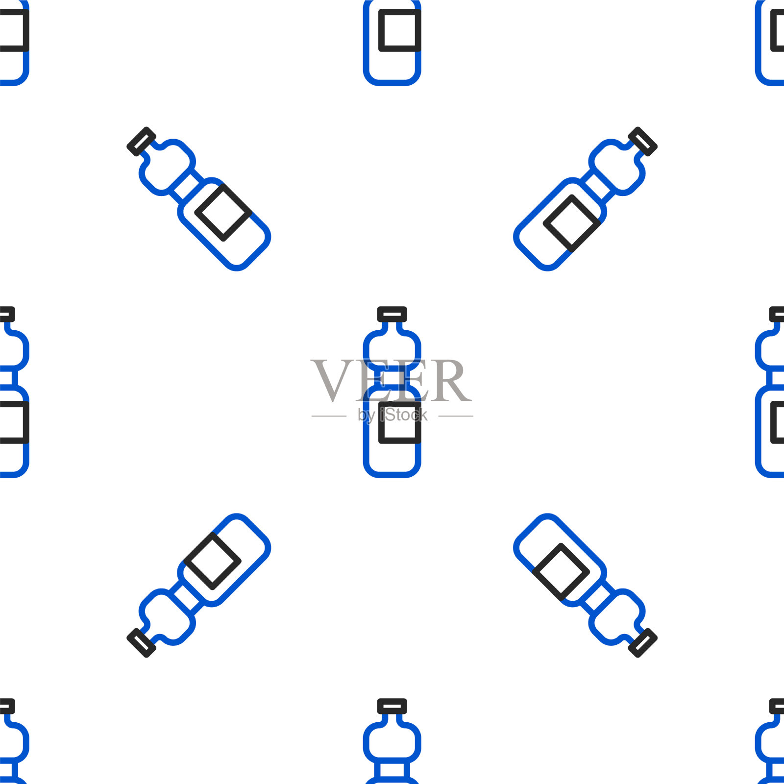 线瓶水图标隔离无缝插画图片素材