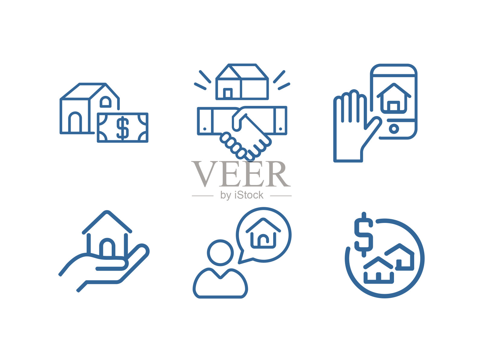 房地产图标集。图标素材