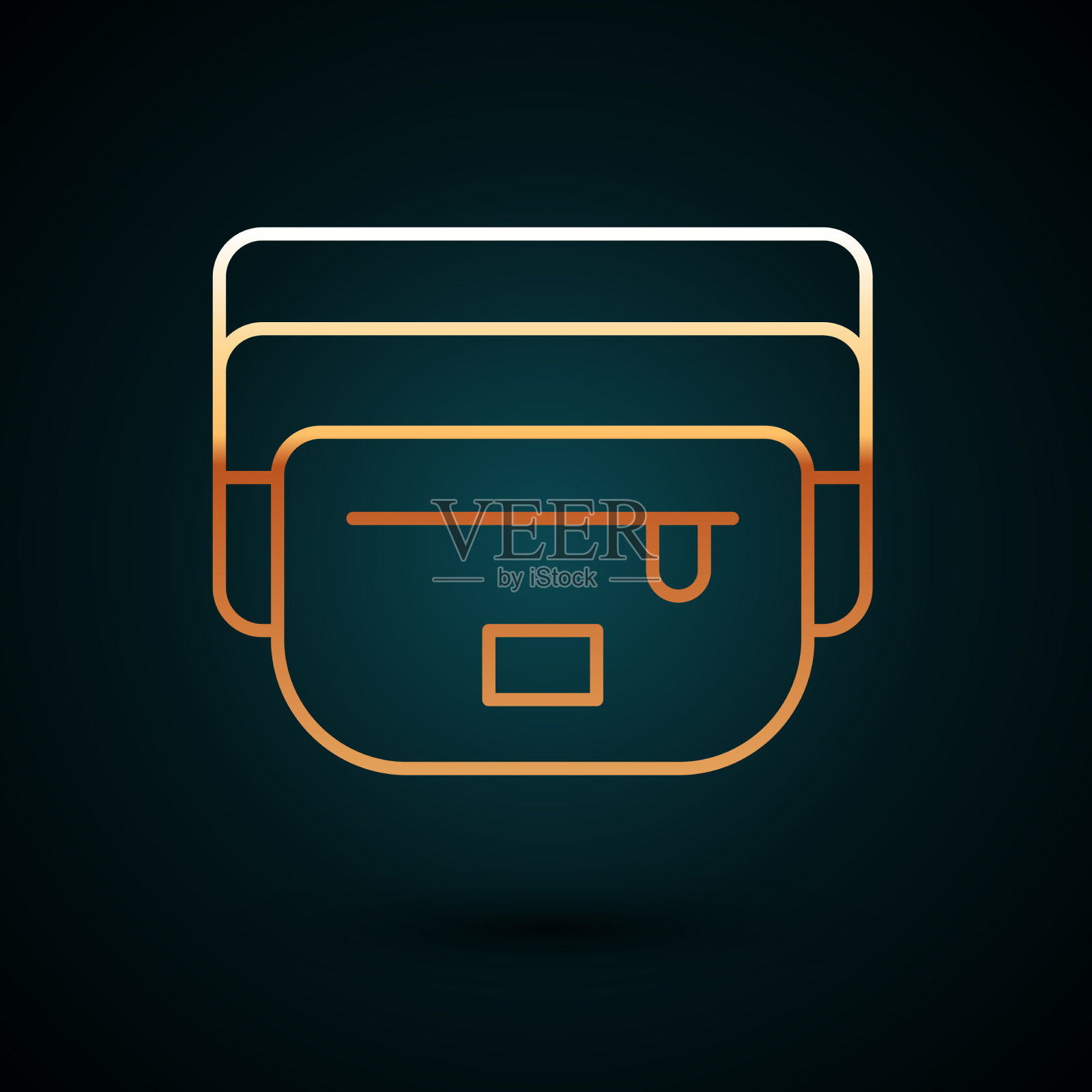 金线腰袋香蕉图标孤立上图标素材