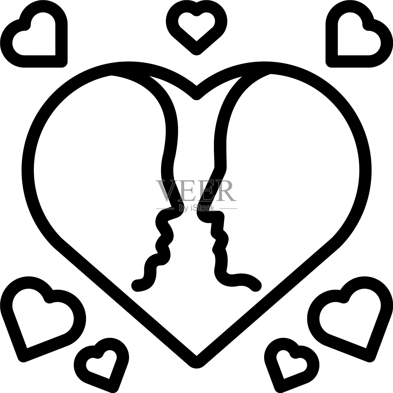 情人插画图片素材