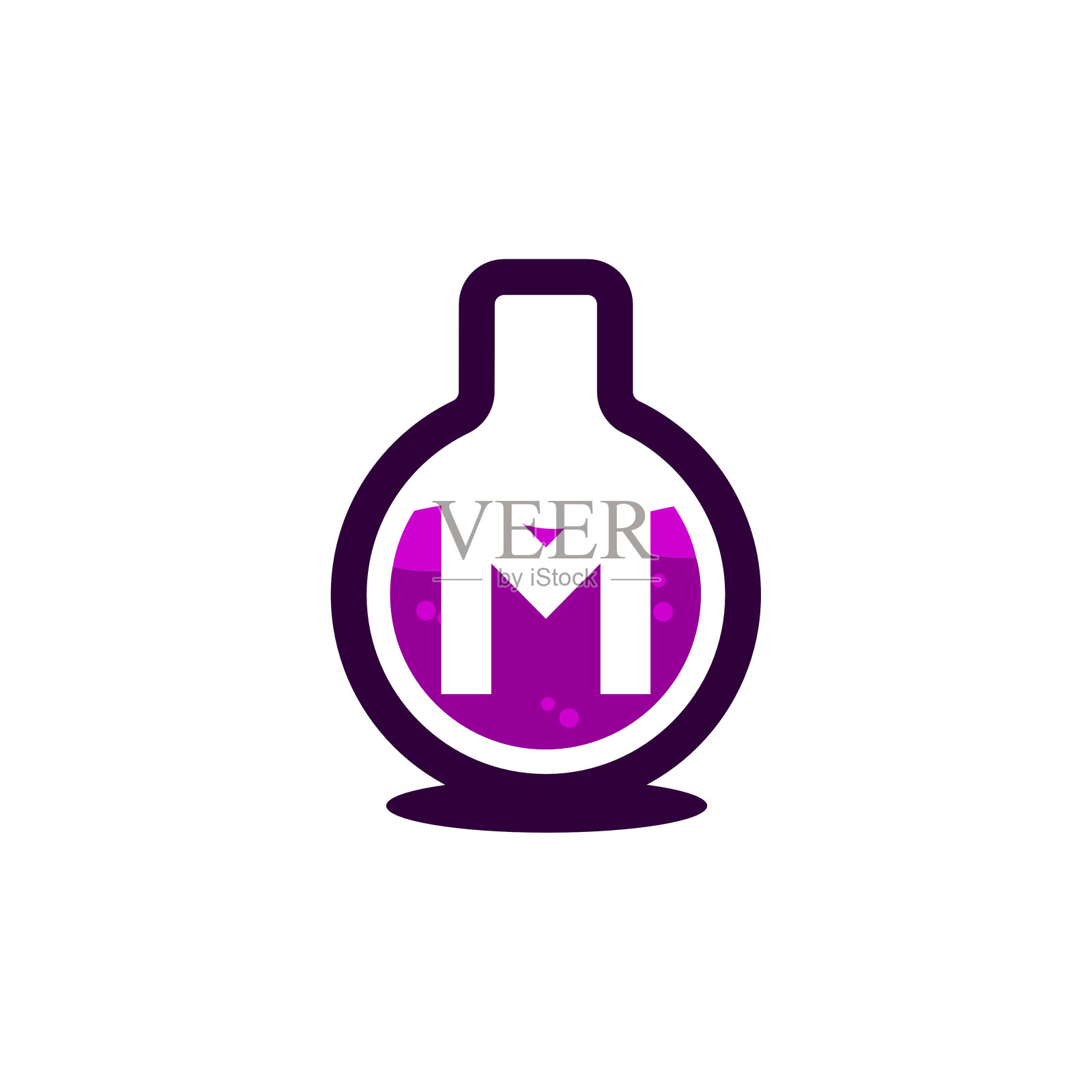 实验室玻璃颜色图标字母M插画图片素材