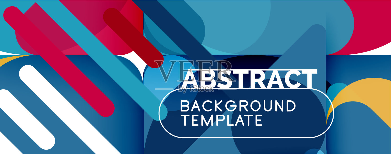 平面的几何圆形形状和动态的线条插画图片素材