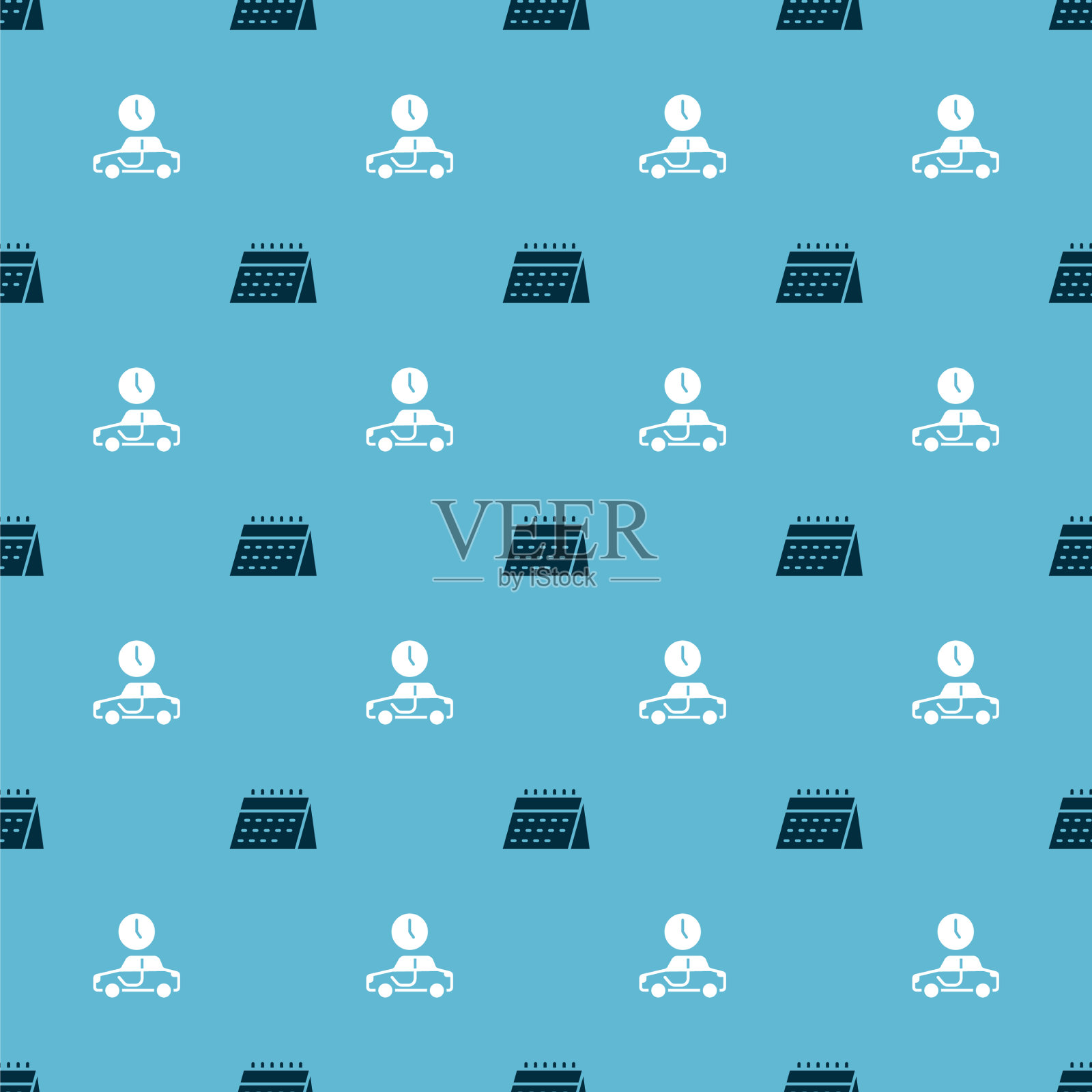 设定日历和时间无缝旅行图标素材