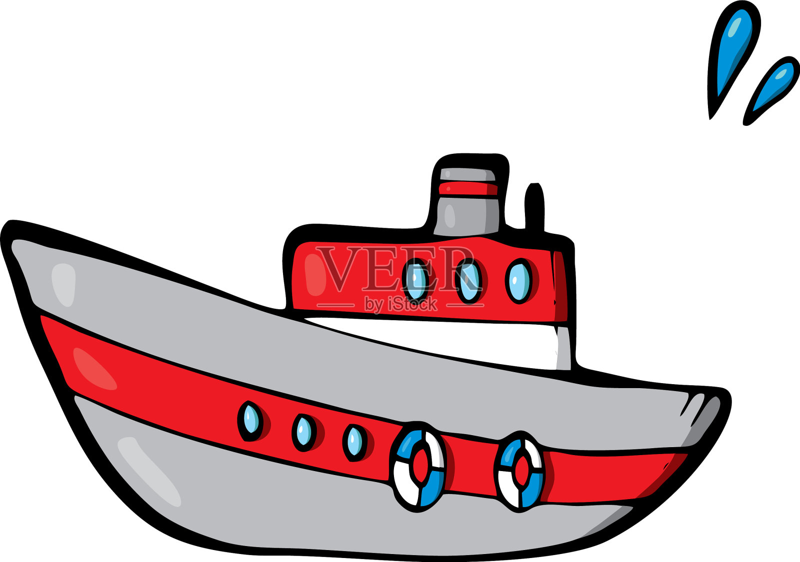 白板上的白色背景可爱的卡通运输设计元素图片