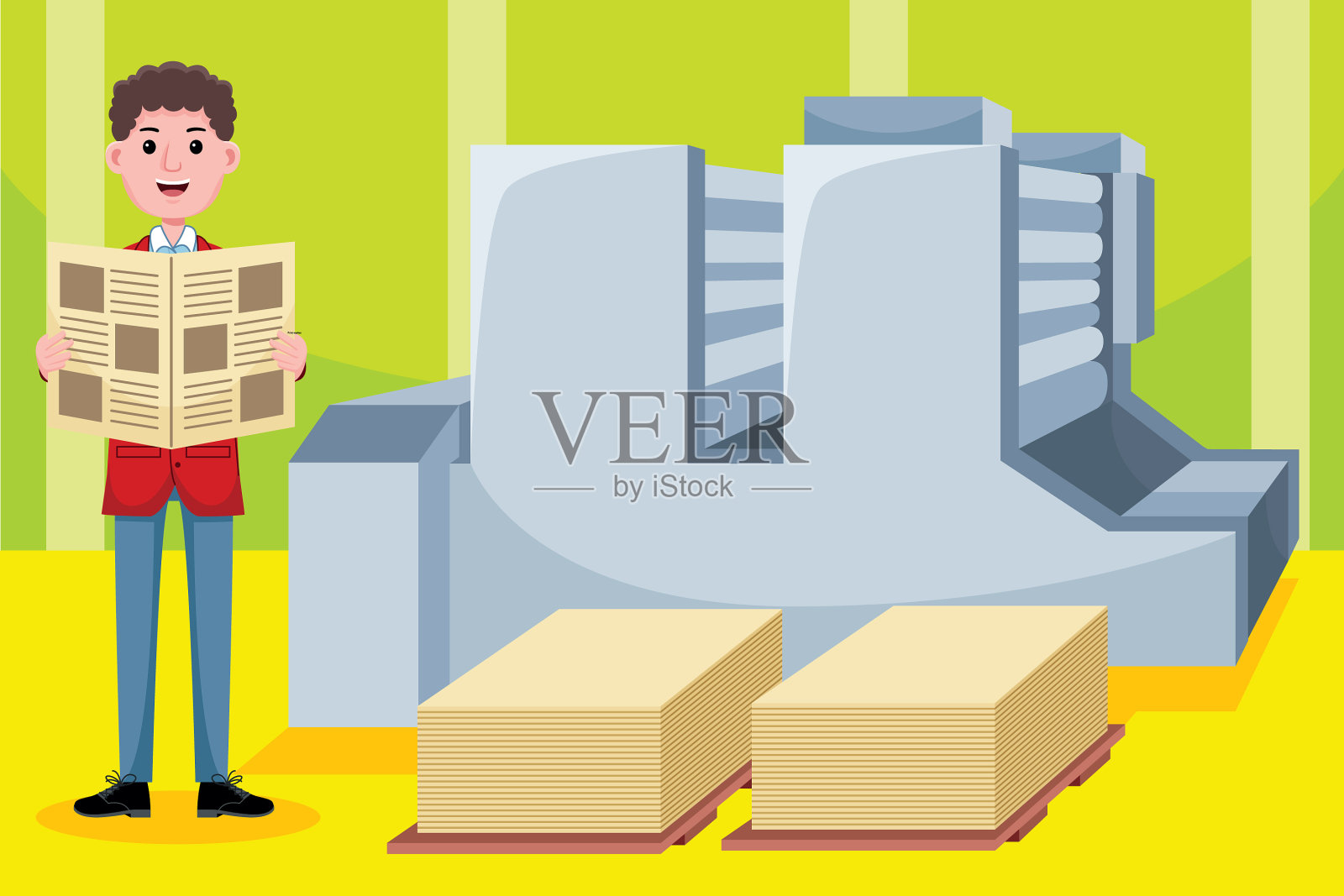 印刷工人的职业插画图片素材