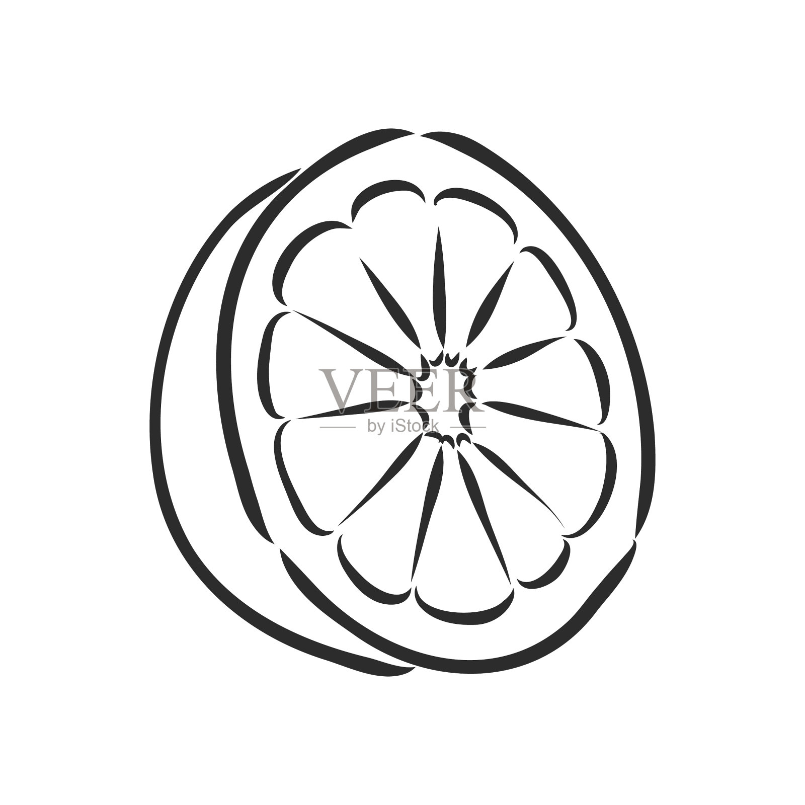 手工绘制柠檬片片在光的背景插画图片素材