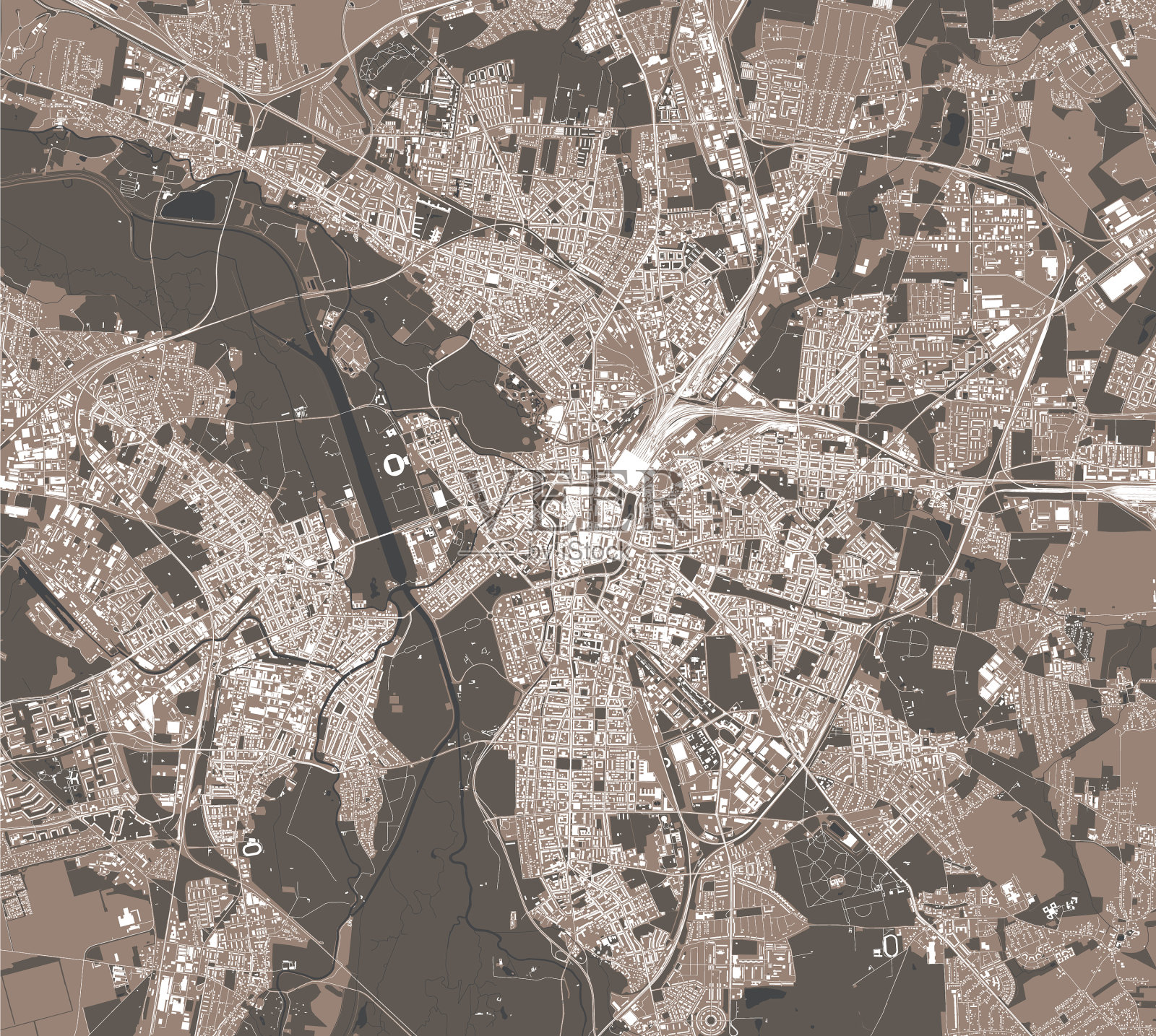 地图城市莱比锡萨克森德国插画图片素材