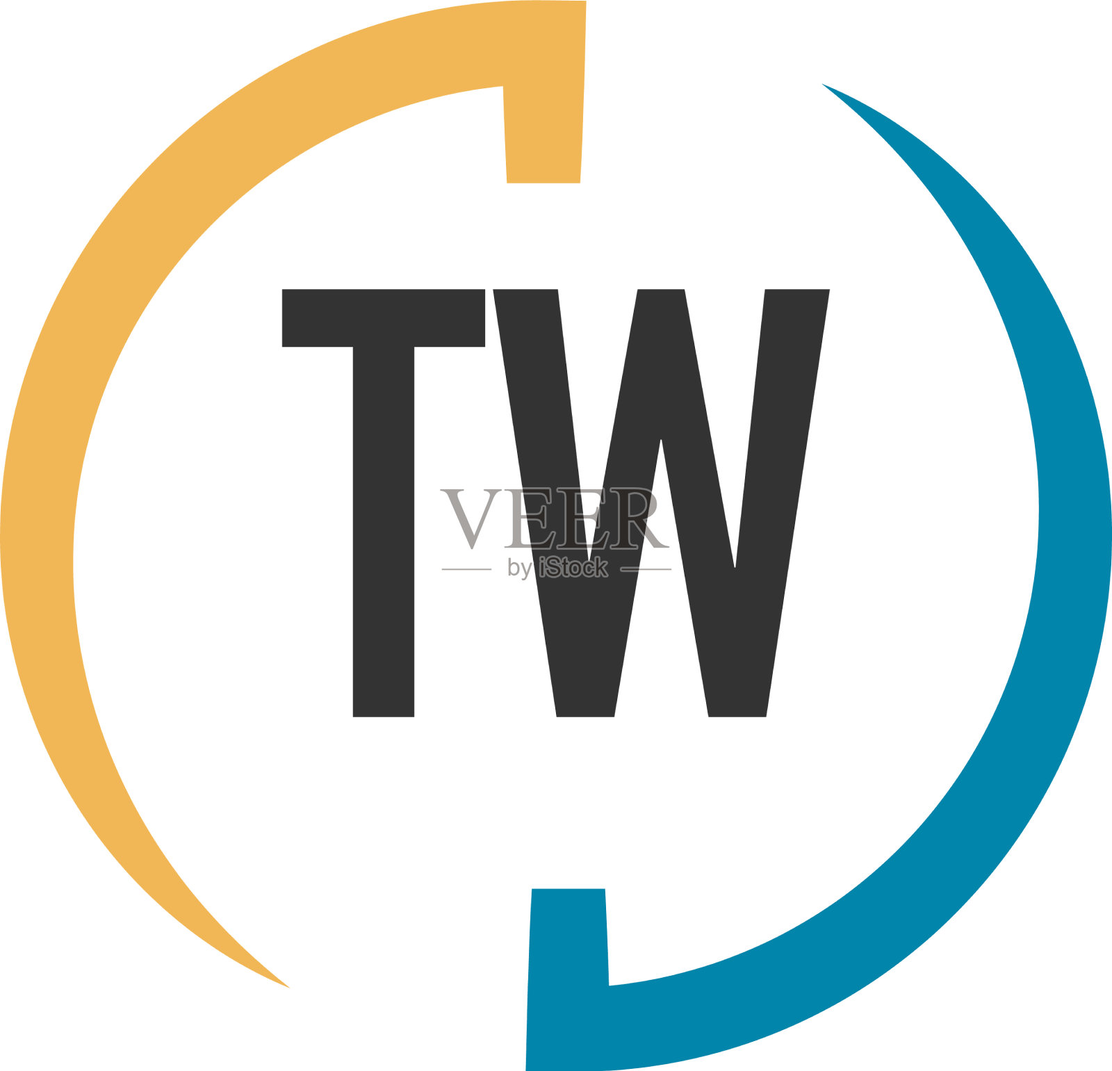 首字母tw swoosh设计标志概念插画图片素材