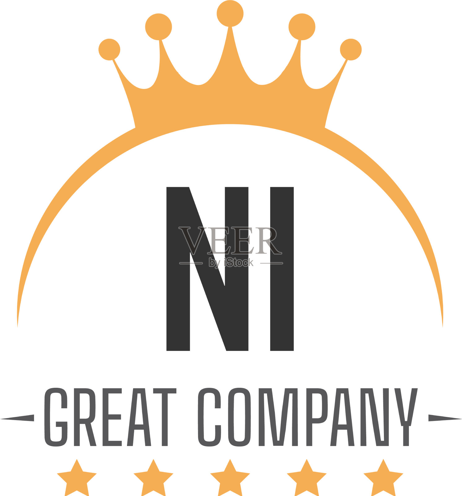 首字母ni king设计标志概念王插画图片素材