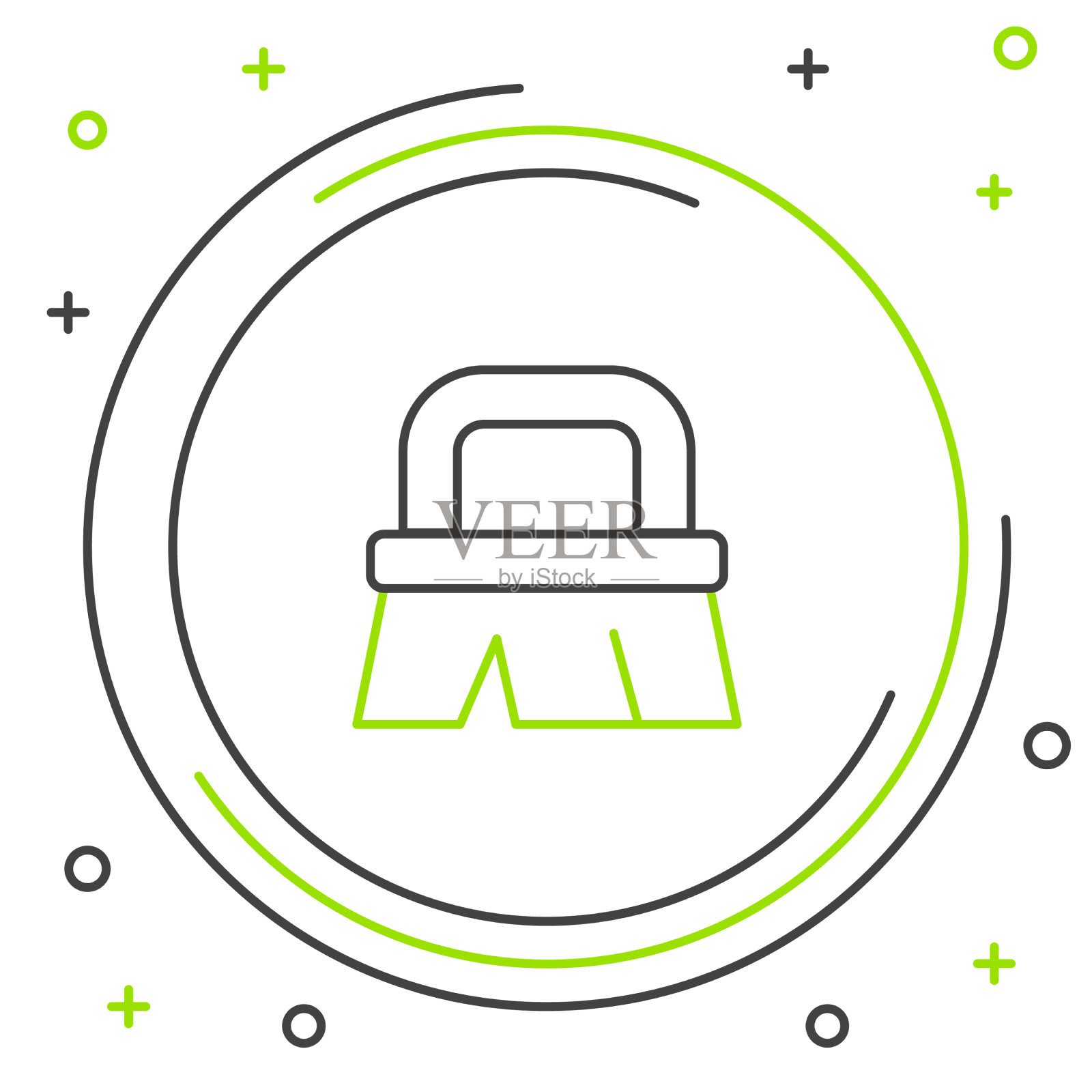 线条刷清洗图标隔离在白色插画图片素材