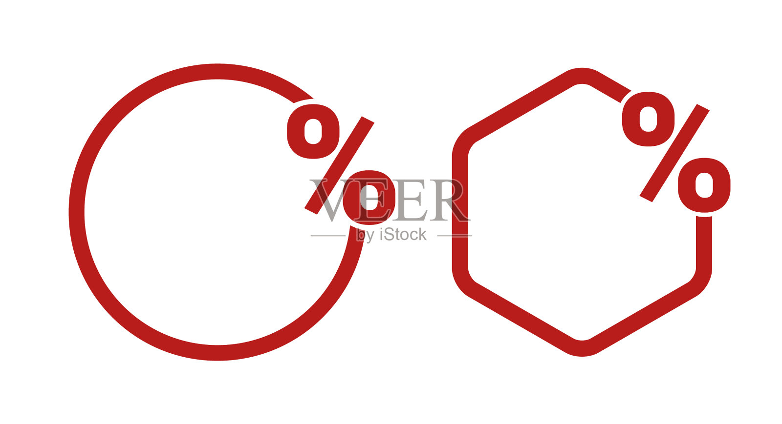 折扣标签降价百分之百框架单位销售插画图片素材