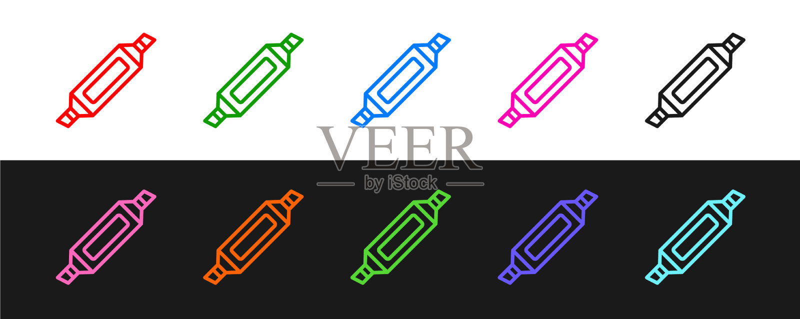 设置线标记笔图标隔离黑色和图标素材