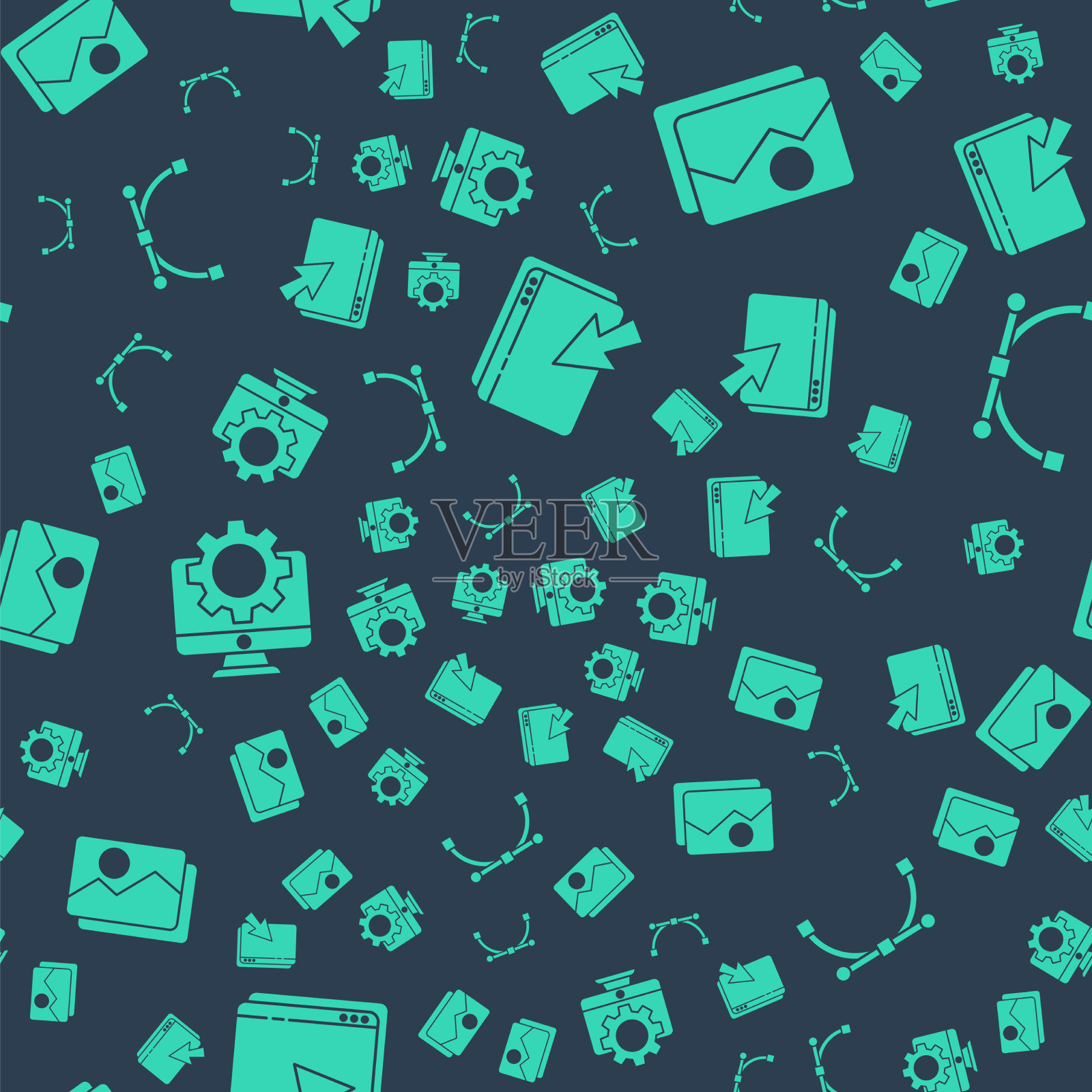 设置网页设计和开发图片景观图标素材