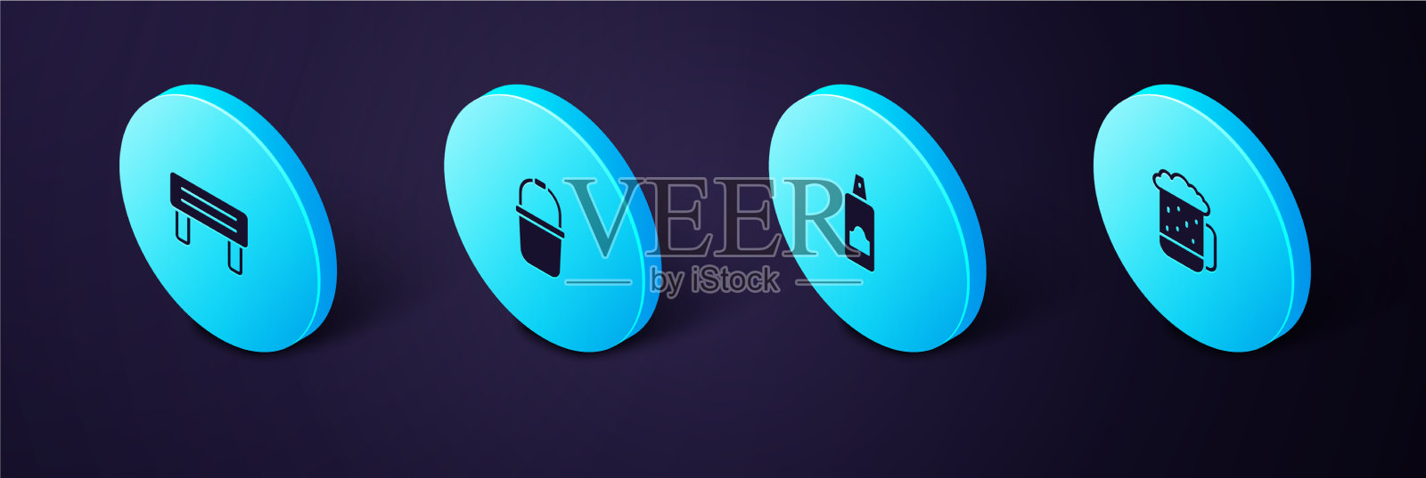 设定等距木质啤酒杯喷雾即可图标素材