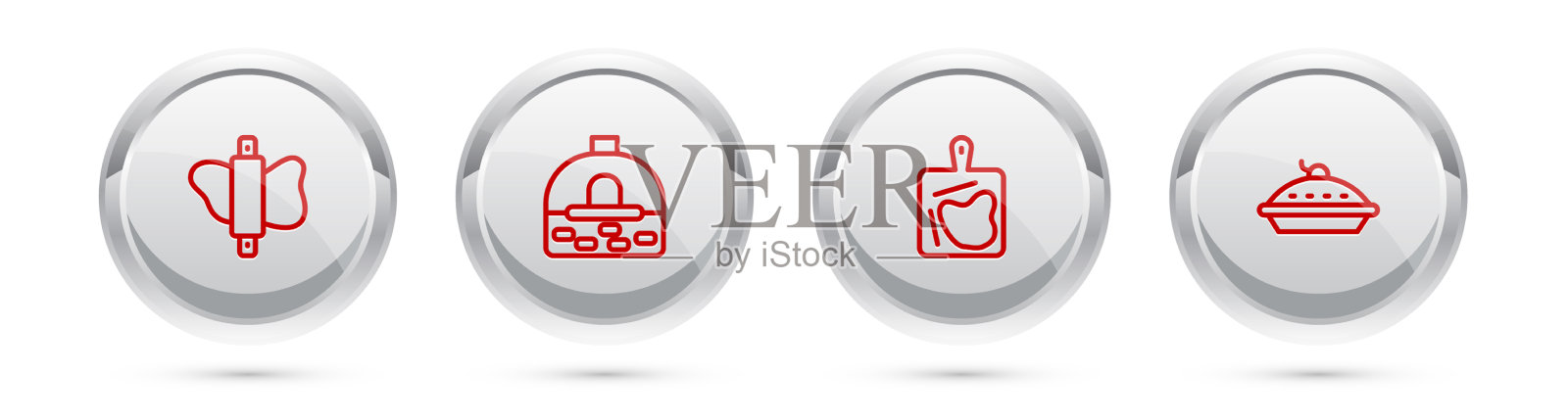 在面砖炉上设置滚线销图标素材