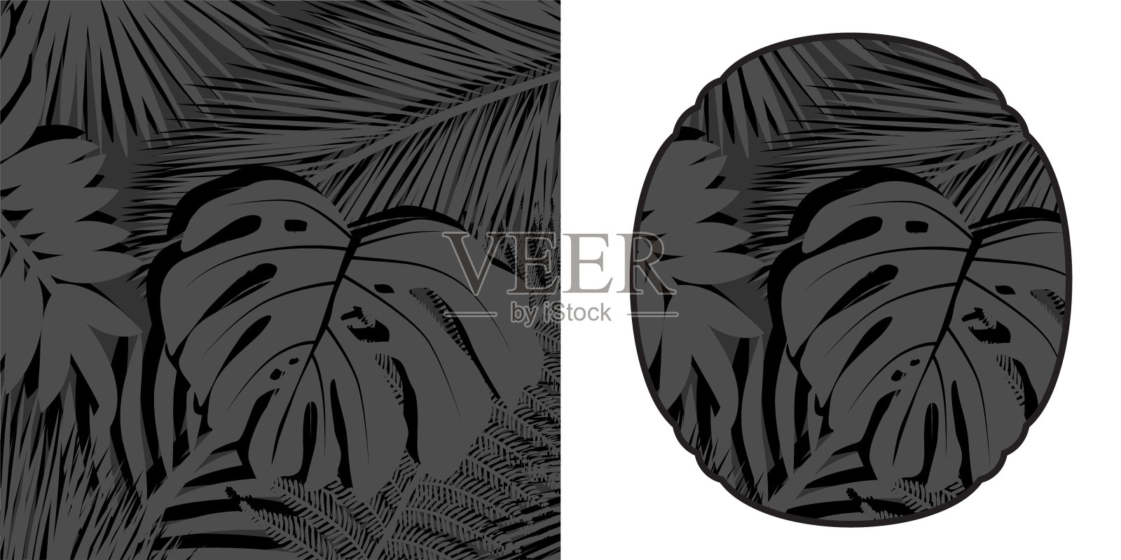 棕榈叶插画图片素材