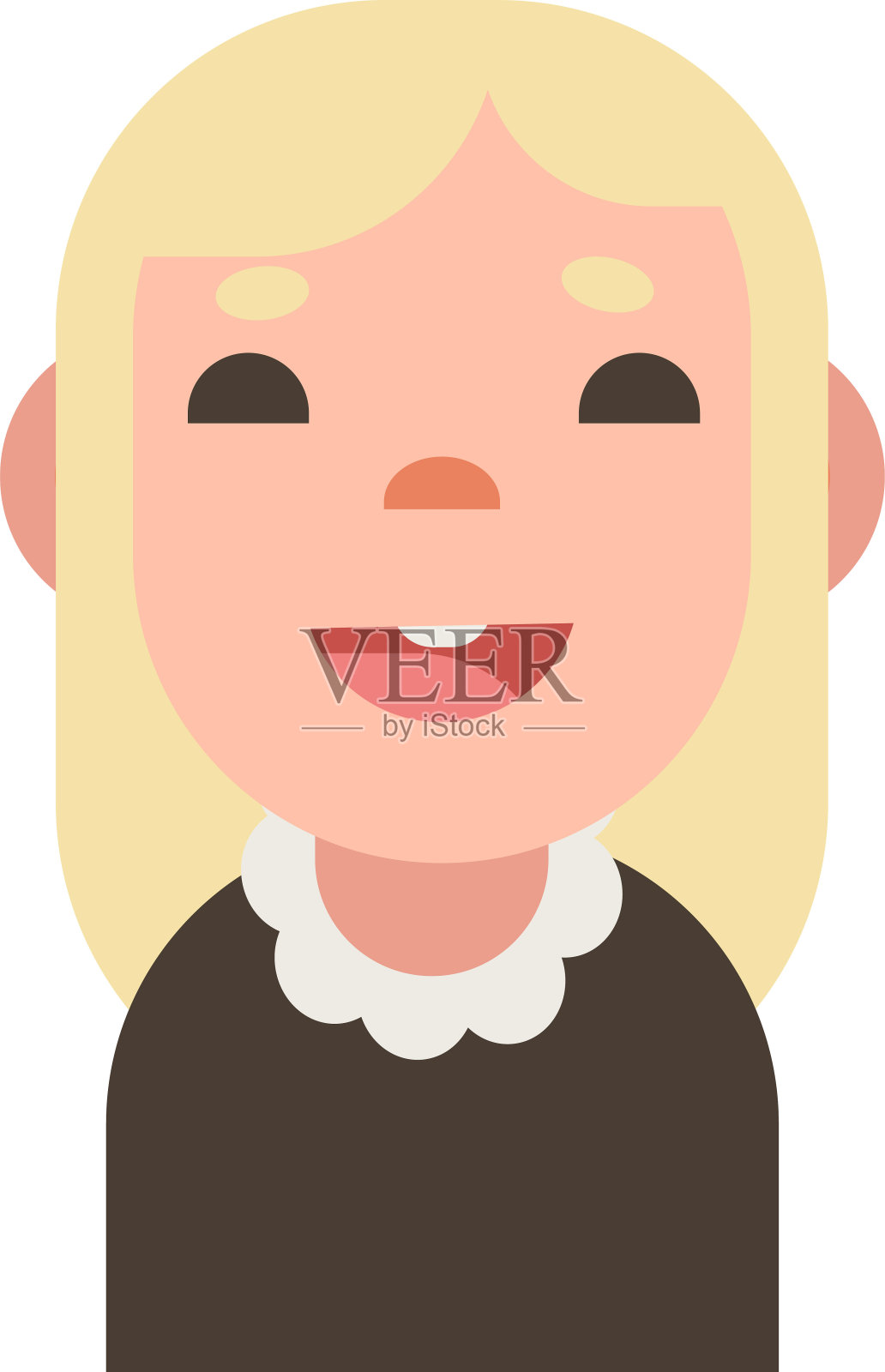 女人头像人物平面风格图标矢量插图设计插画图片素材