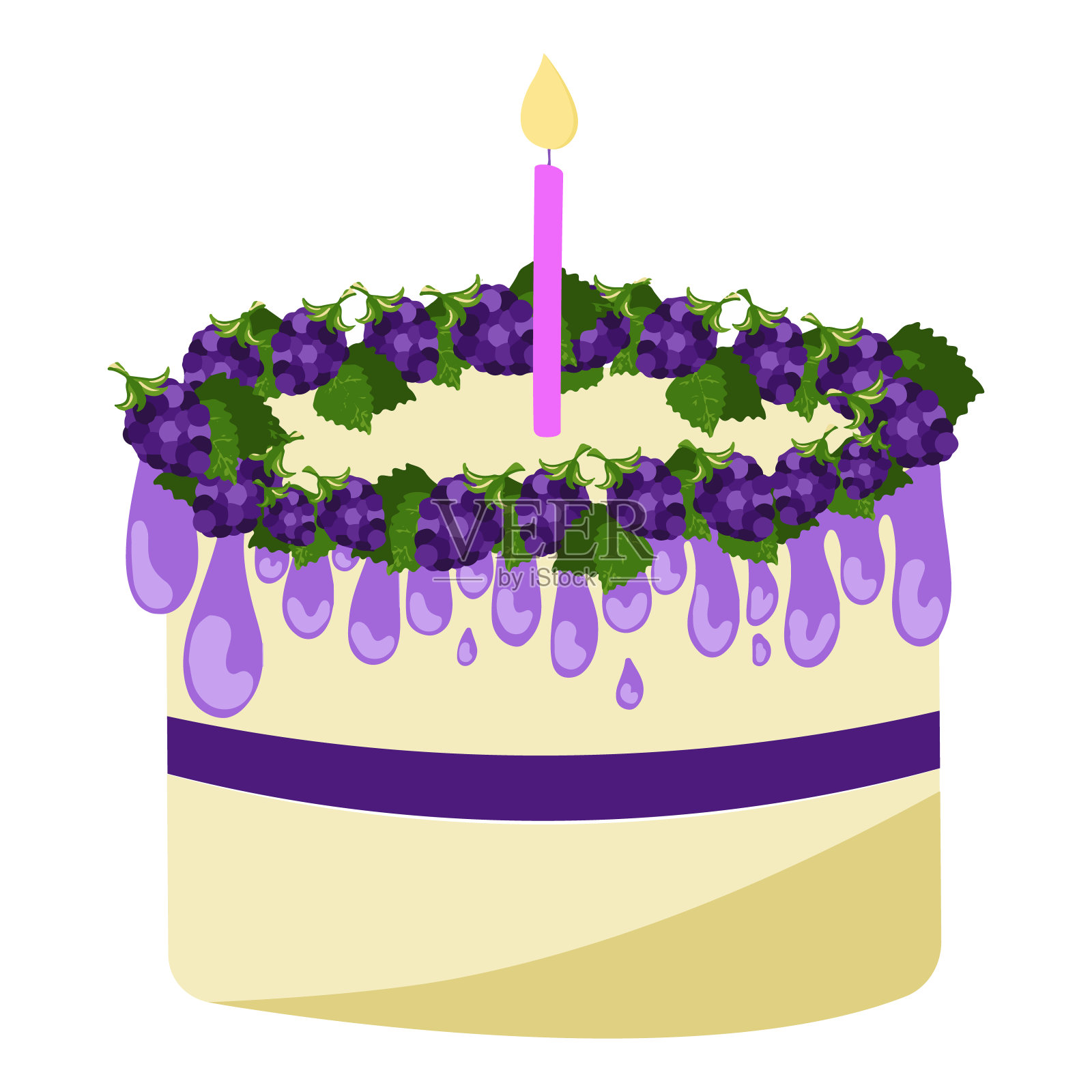 矢量插图的蛋糕与浆果插画图片素材