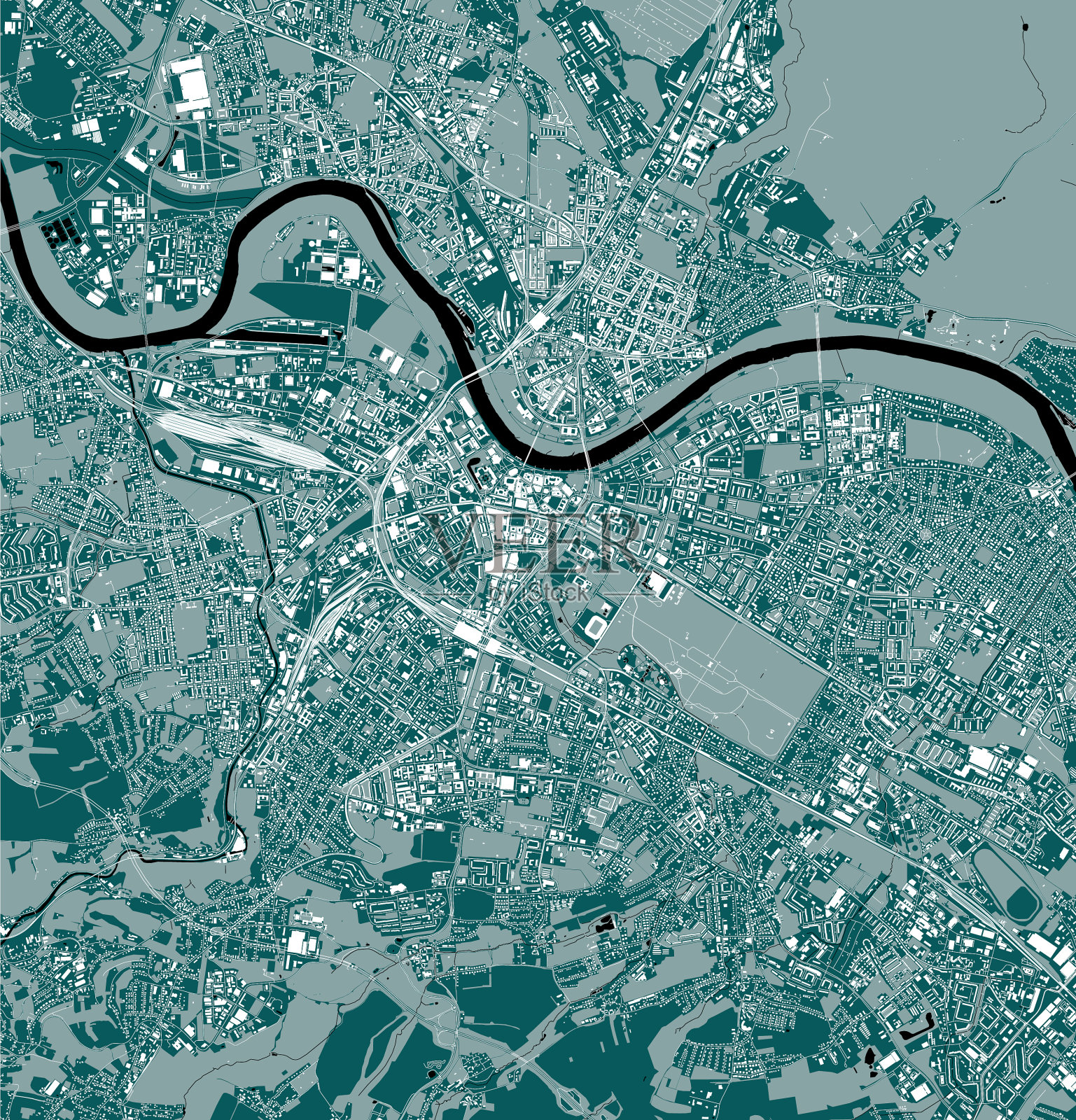 地图城市德累斯顿萨克森德国插画图片素材