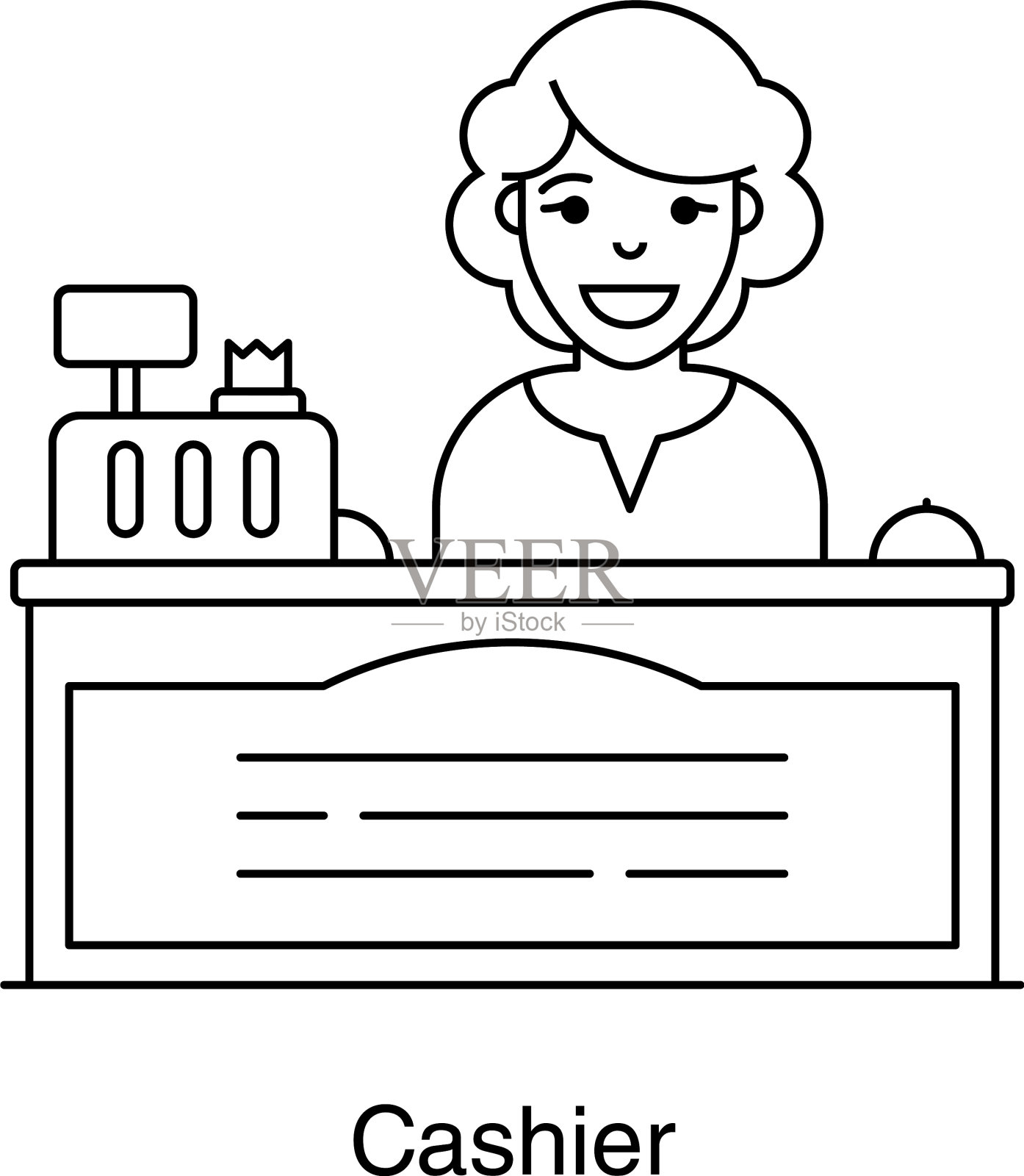 收银员插画图片素材